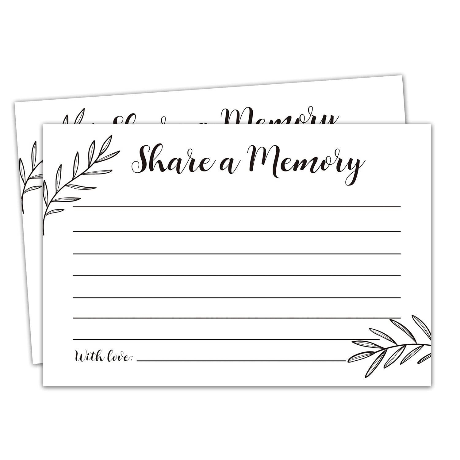 Share A Memory Cards, 50 Cards, Memory Card For Celebration Of Life, Graduation, Wedding, Retirement, Going Away Party, 4Inch X