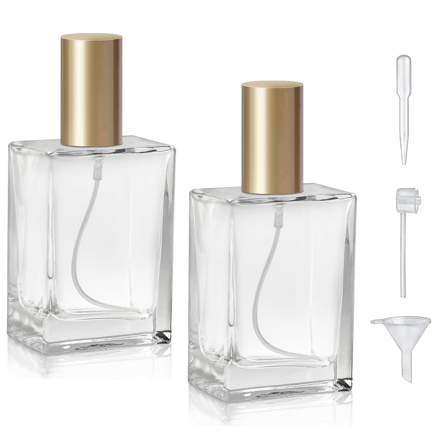 Yerpkefey 50Ml/1.7 Oz Glass Spray Bottle Perfume Atomizer,Travel Refillable Perfume Bottles Empty Classic Spray Bottle 2Pack (Go