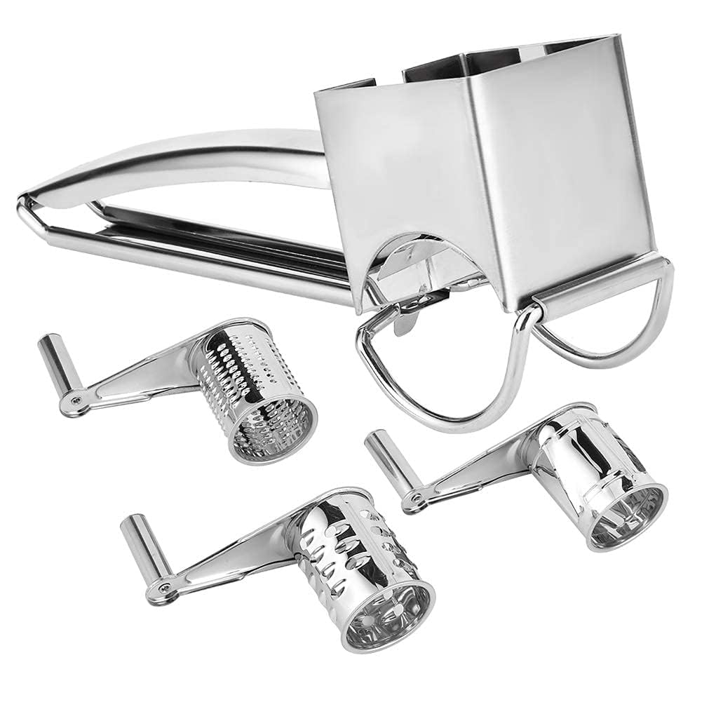Stainless Steel Cheese Grater MultiFunction Hand Cranked Rotatable Cheese Cutter Kitchen Shredder Slicing Tool