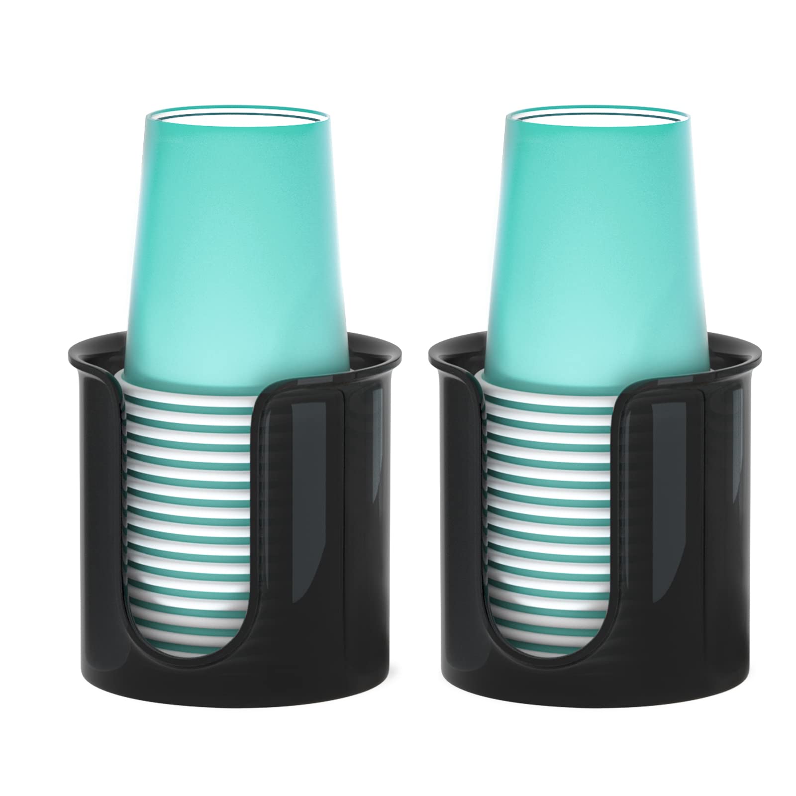 Byaway Bathroom Cup Holder - 2 Pack 3 Oz Cup Dispenser For Bathroom Vanity Countertop - Small Paper Cup Dispenser For Mouthwash