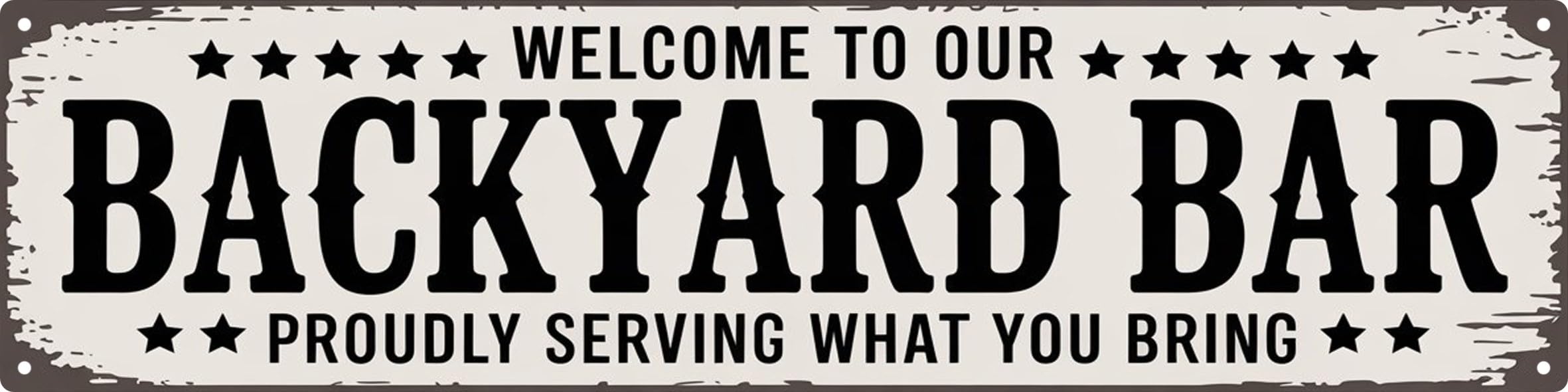 AWISZZZ Backyard Bar Metal Sign 4x16in Rustic Plaque for Outdoor Entertainment Wall Decor Party Host Gift