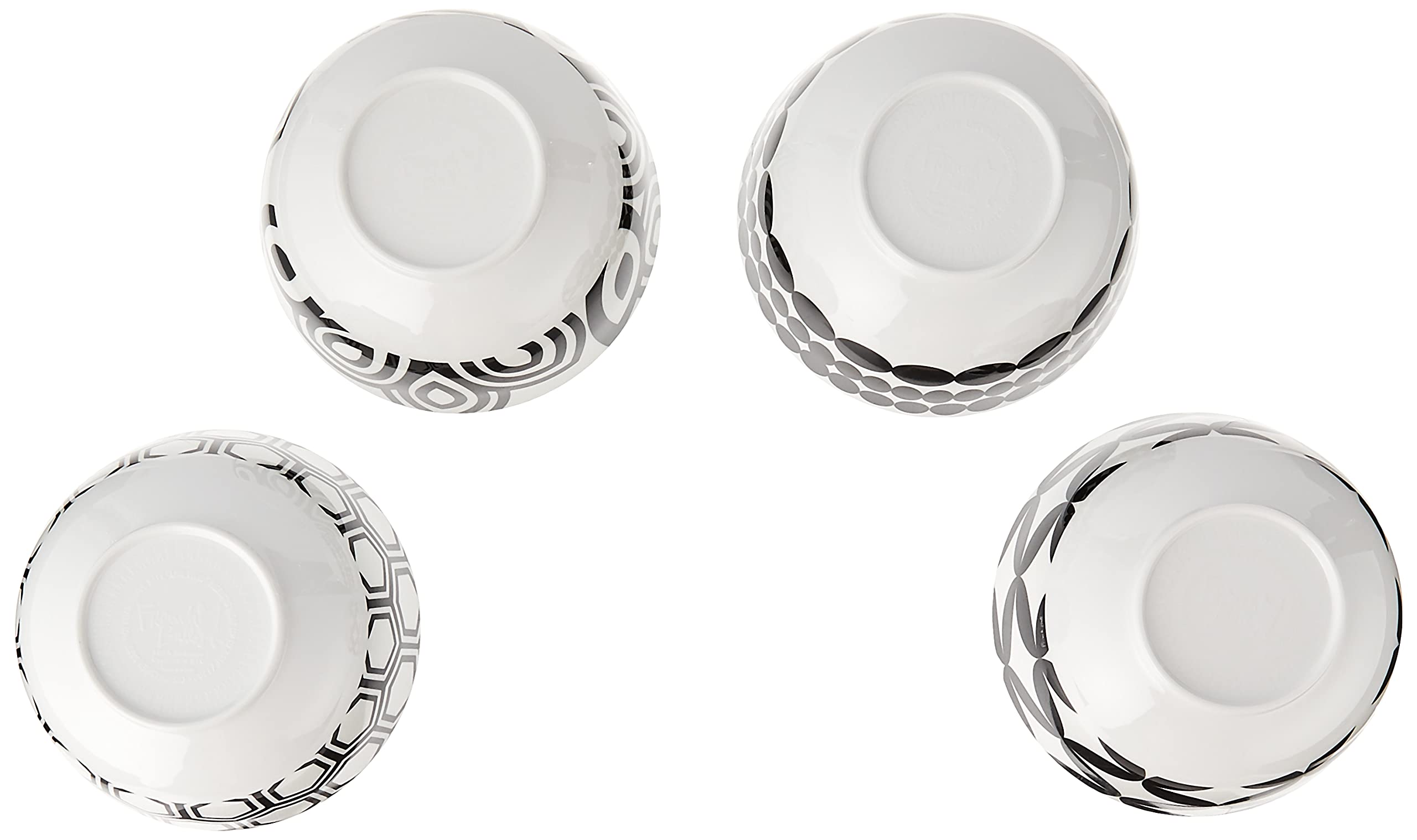 French Bull Melamine Mini Bowls, 4-Piece Set, 10 Fluid Ounces, Small Serving Bowl - Snack Condiment Dipping Sauce Dessert Ice Cr