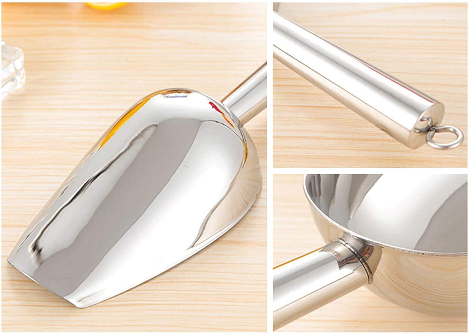 Ice Scoop For Freezer - Metal Ice Scoop For Ice Machine,Stainless Steel Ice Scoop For Ice Maker,Ice Shovel For Kitchen Bar Party