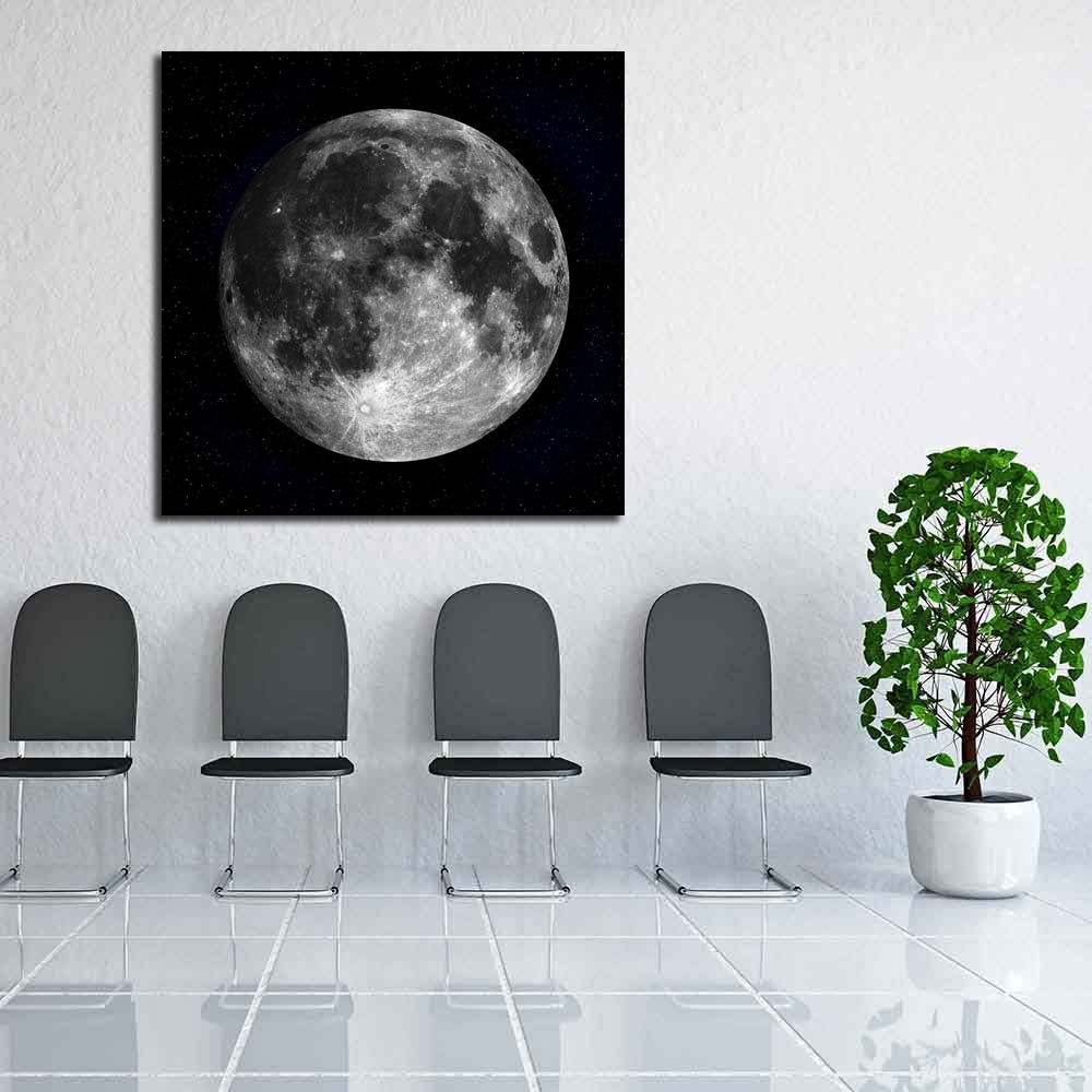 Pitaara Box Full Moon in The Night Sky | Peel & Stick Vinyl Wall Sticker for Bedroom & Living Room | 16 x 16 inch (41 x 41 cms)