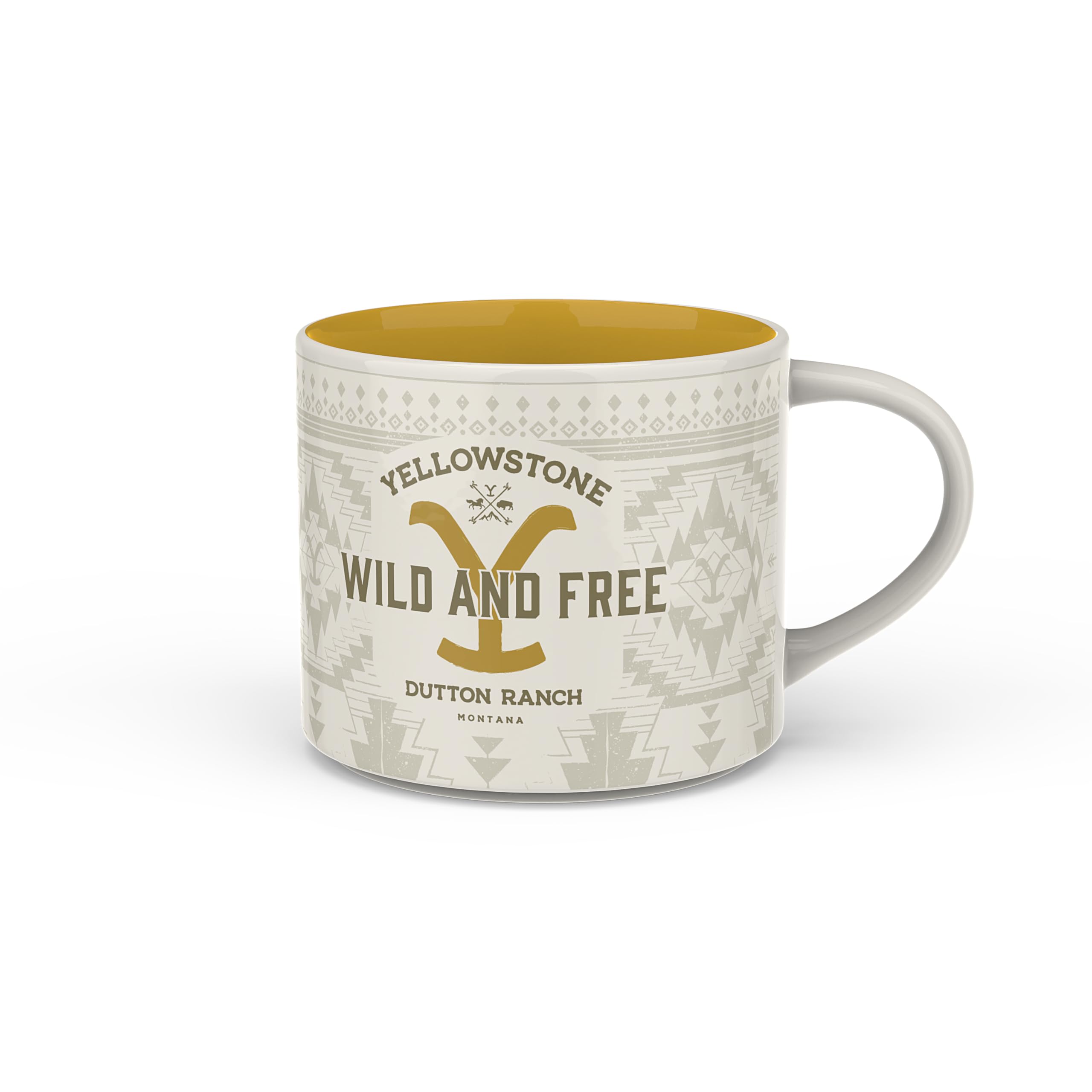 Zak Designs Yellowstone Ceramic Coffee Mug for Hot Drinks at Home, Collectible Keepsake (15 oz, Dutton Ranch)