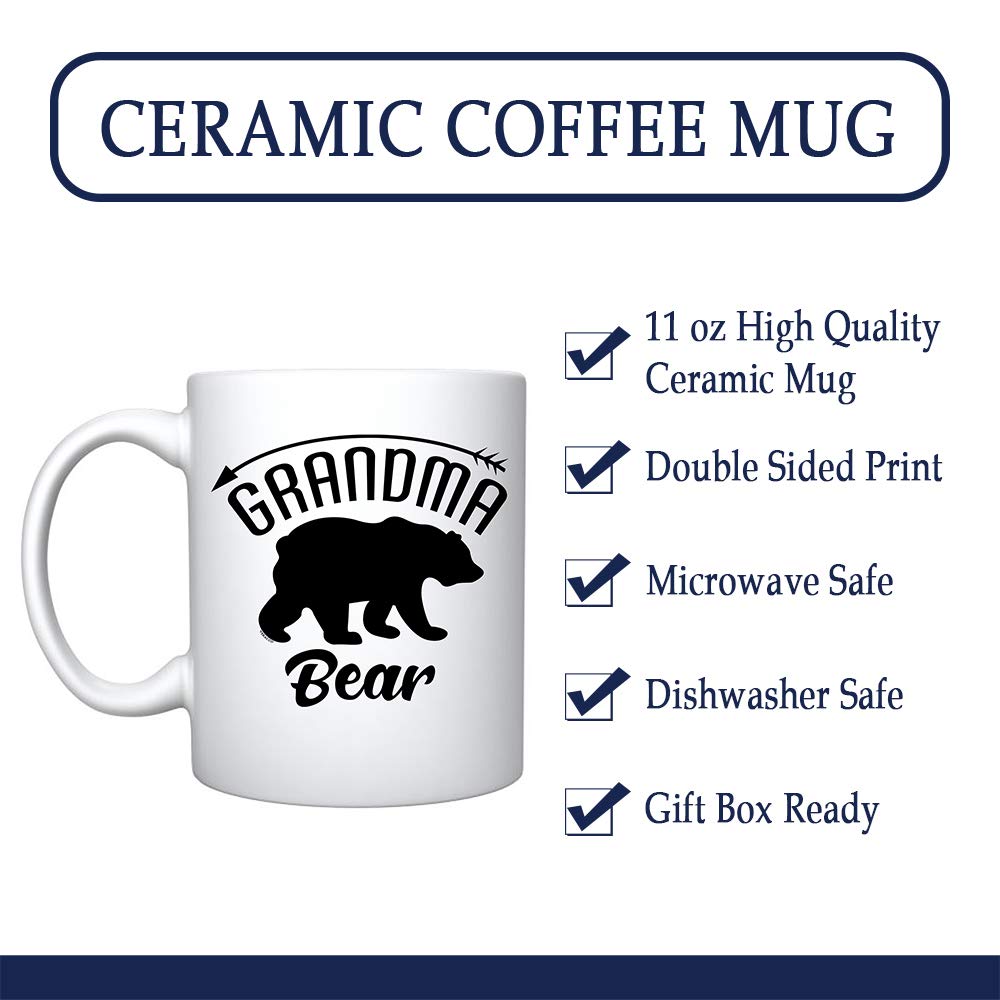 Veracco Grandma Bear Ceramic Coffee Mug Funny Bear Mother 's Day Gifts For Granny Nana (White, Ceramic)