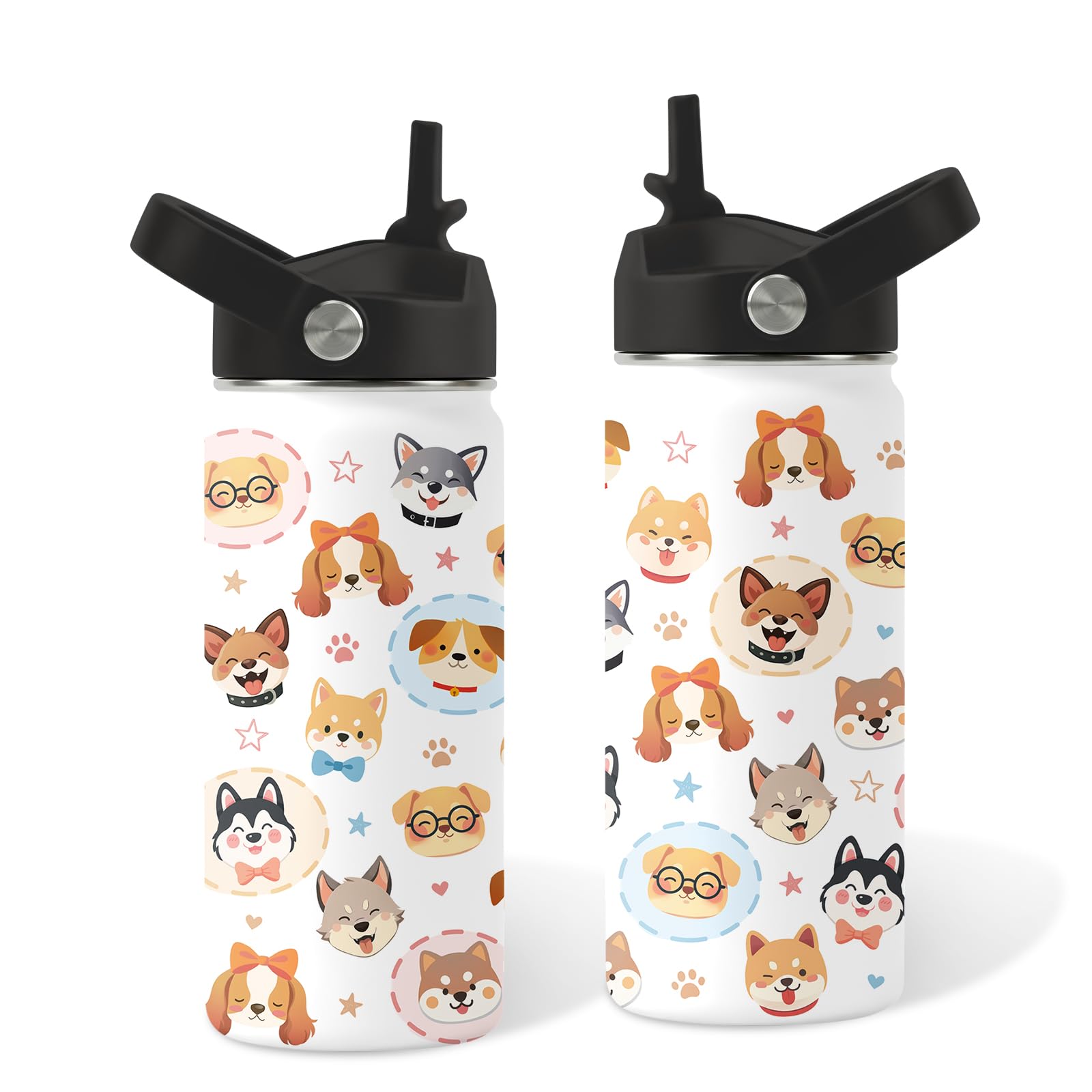 Cute Dog 16oz Insulated Tumbler Stainless Steel Water Bottle Gifts