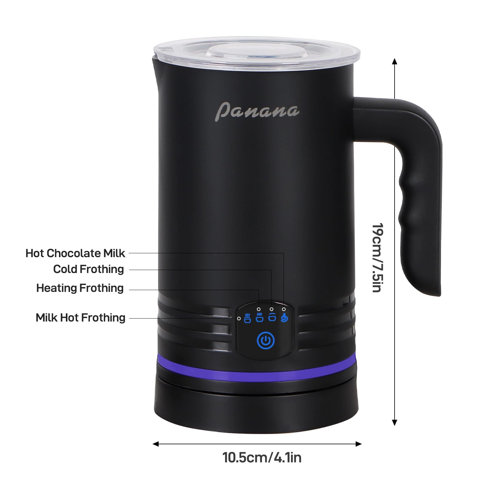 Electric Milk Frother, 4 In 1 Milk Steamer, 14.5Oz/430Ml Automatic Warm And Cold Foam Maker For Coffee,Latte, Cappuccino, Macchi
