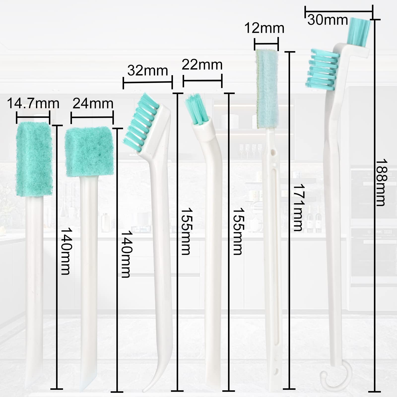Small Cleaning Brushes For Household Cleaning Deep Detail Crevice Cleaning Tool Kit Tiny Scrub Cleaner Brush For Small Holes Cor