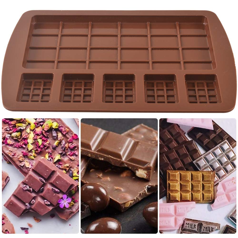 Newk Silicone Break Apart Chocolate Molds, Candy And Energy Bar Silicone Molds, Pack Of 6