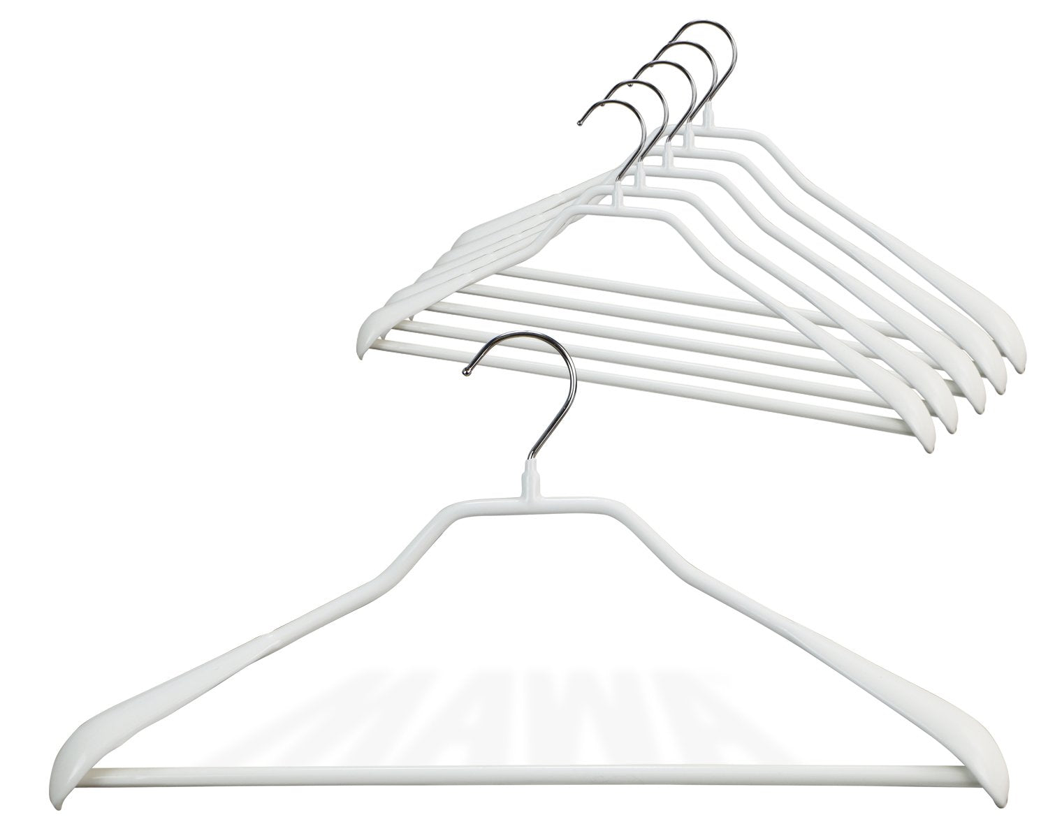 Mawa By Reston Lloyd Bodyform Series Non-Slip Space-Saving Clothes Hanger With Bar For Pants, 16-1/2'', Style 42/Ls, Set Of 6, W