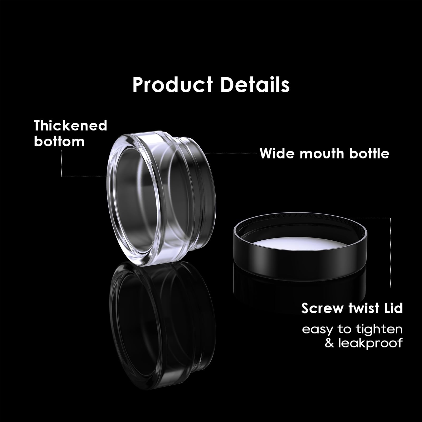 50 Pack 5 Gram 0.17Oz Clear Plastic Containers With Lids, Small Round Cosmetic Jars Makeup Travel Containers Jar For Cream, Bead