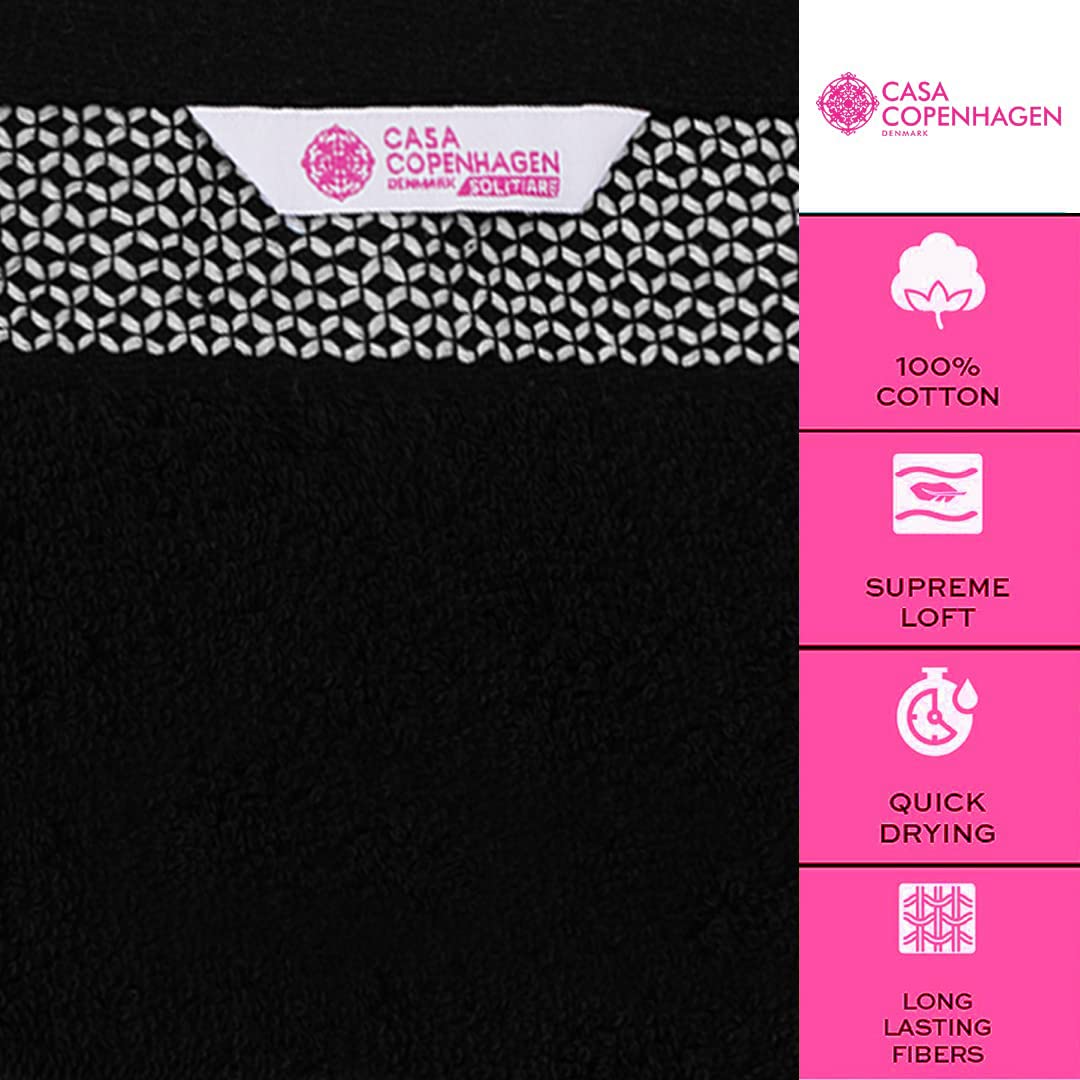 Casa Copenhagen Solitaire Luxury Hotel & Spa Quality, 600 Gsm Egyptian Cotton, 6 Piece Turkish Towel Set, Includes 2 Bath Towels