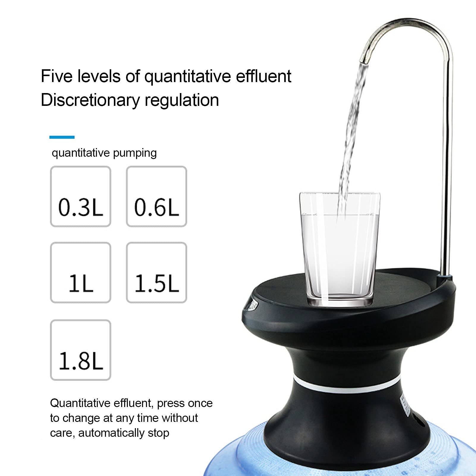 Drinking-Water Dispenser Pump, Automatic Electric Water Pump For 5 Gallon Bottle, Usb Rechargeable Bpa- Water Bottle Dispenser P