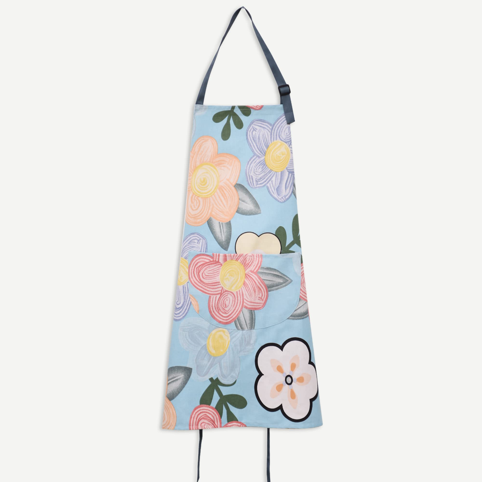 ARBINSON 2 Pack Floral Apron for Women with Pockets  Adjustable Cotton Chef Aprons for Kitchen  Cooking  BBQ & Grill (Orange/Floral)