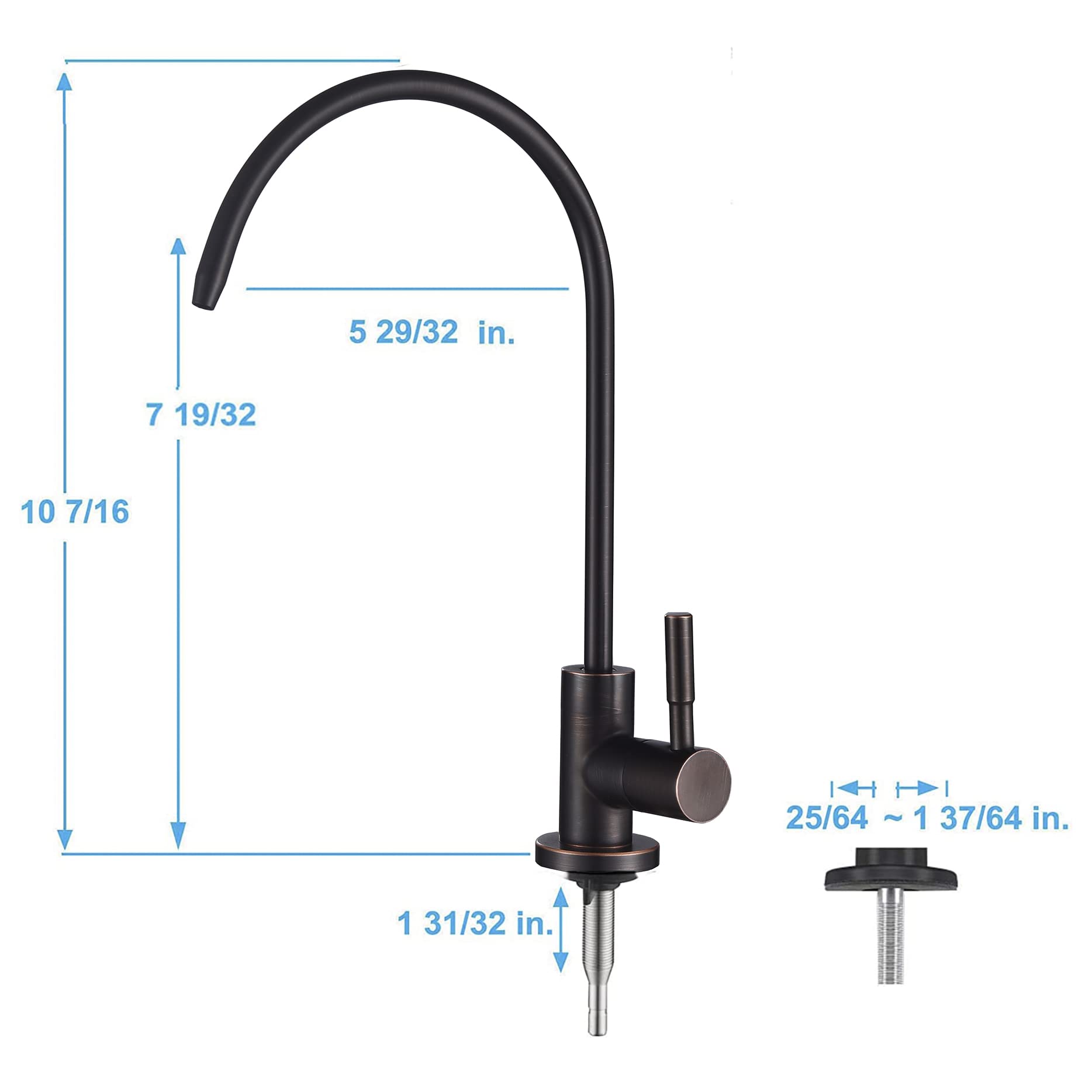 Apaix Drinking Water Faucet Oil Rubbed Bronze, Kitchen Water Purifier Faucet For Non-Air Gap Reverse Osmosis Water Filter System