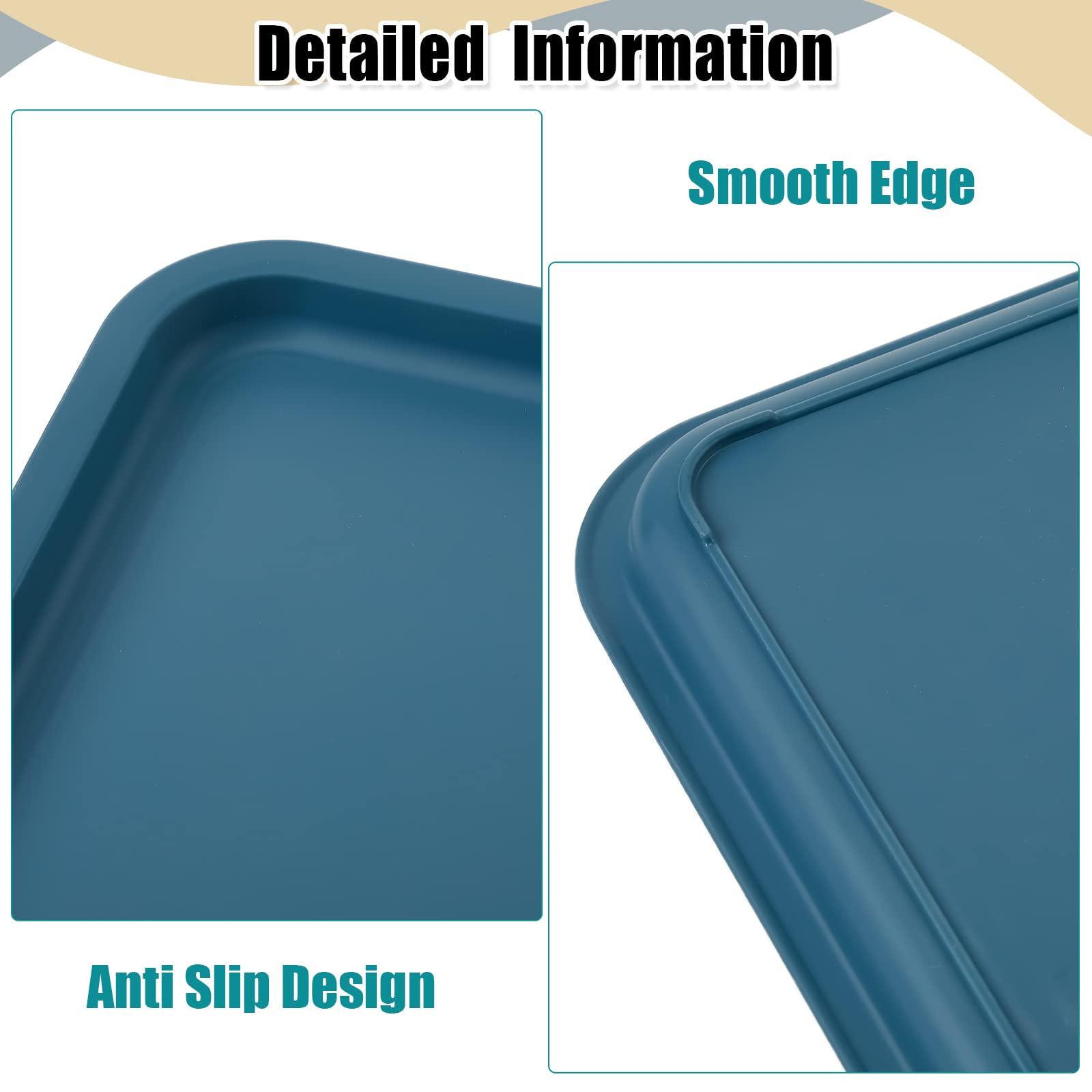 Mumufy 24 Pcs Plastic Fast Food Trays Bulk Colorful Restaurant Serving Trays Cafeteria Tray Rectangular Trays Plastic Serving Pl