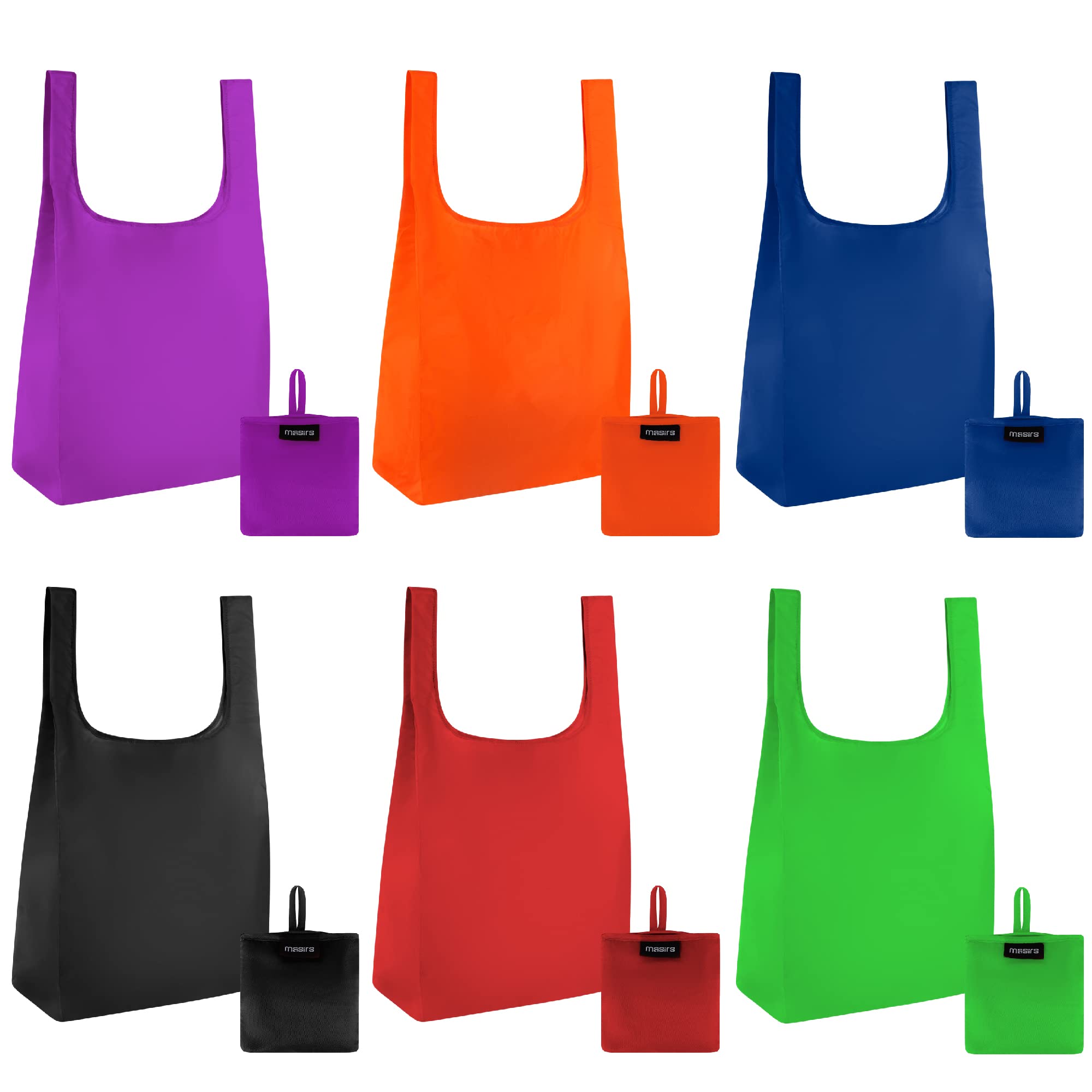 Masirs Ripstop Reusable Grocery Shopping Bag - Replace Paper And Plastic Bags With Large, Strong Eco Friendly Bags. Turns Into A