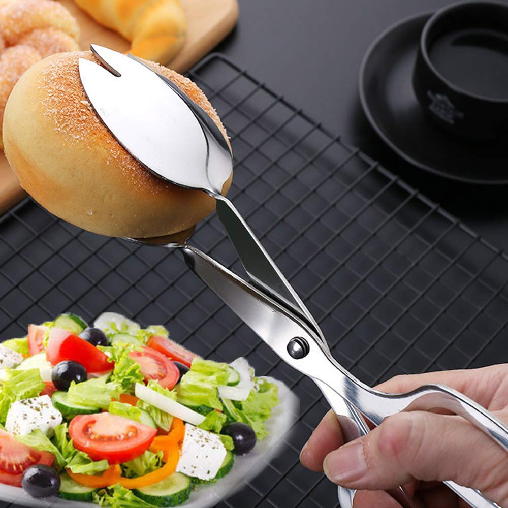 2 Pack Buffet Tongs,Stainless Steel Salad Tongs,Serving Tongs For Home Kitchen,Cake,Bread,Catering,Party,Barbecue,Seafood,Frying