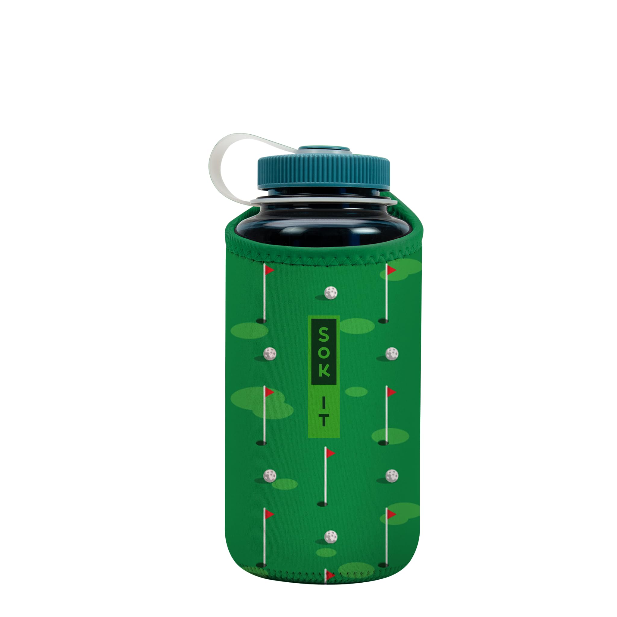 Sok It BotlSok Water Bottle Sleeve Insulated Neoprene Cover (Golf, Fits 32oz Nalgene)