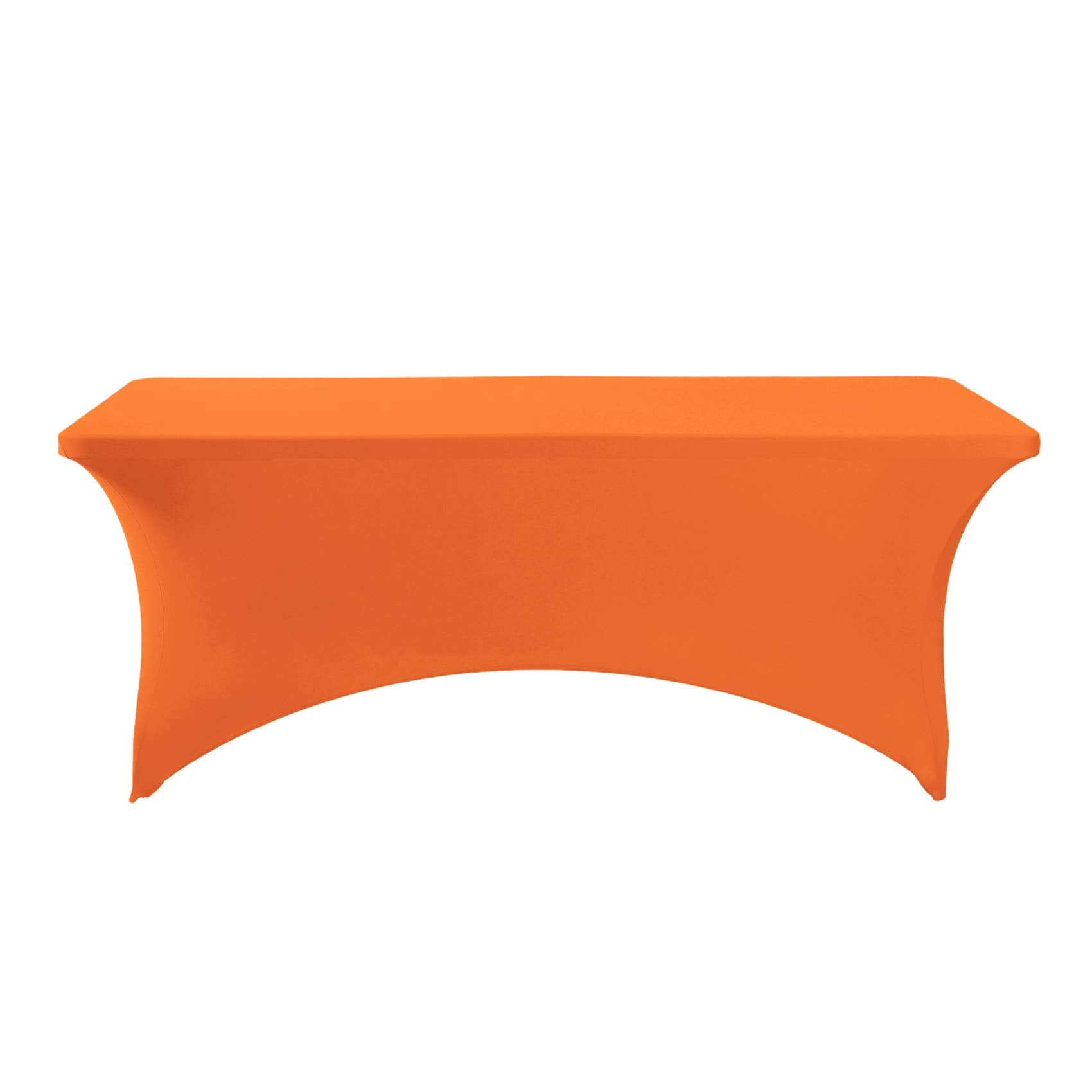Hezuzo Spandex Table Cover For 6Ft Table Universal Fitted Stretch Tablecloth For Party, Banquet, Wedding And Events-Orange