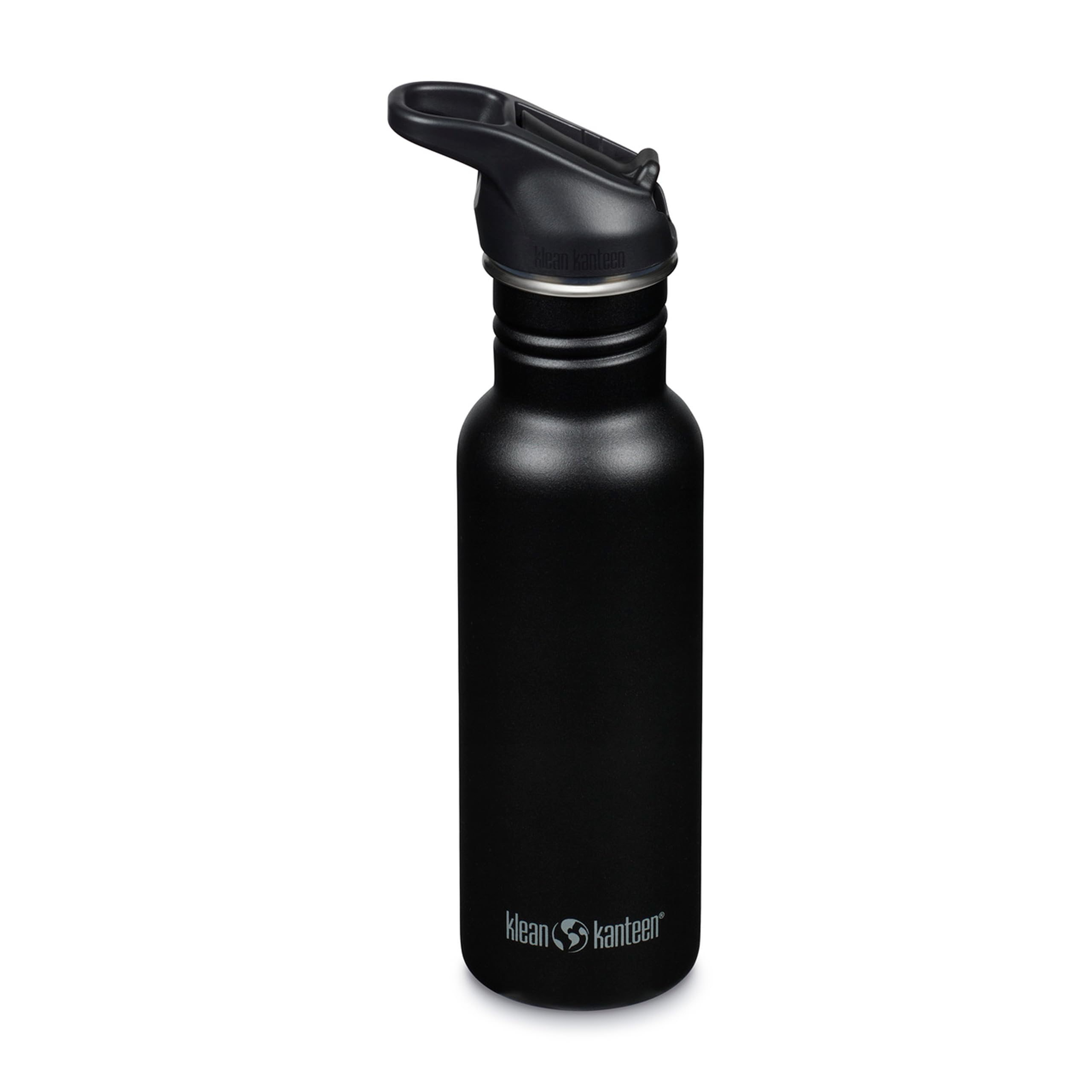 Klean Kanteen 18 oz Classic Water Bottle with Flip Seal Sport Cap & Straw - 100% Leakproof Spout & Cap - BPA-Free Stainless Stee
