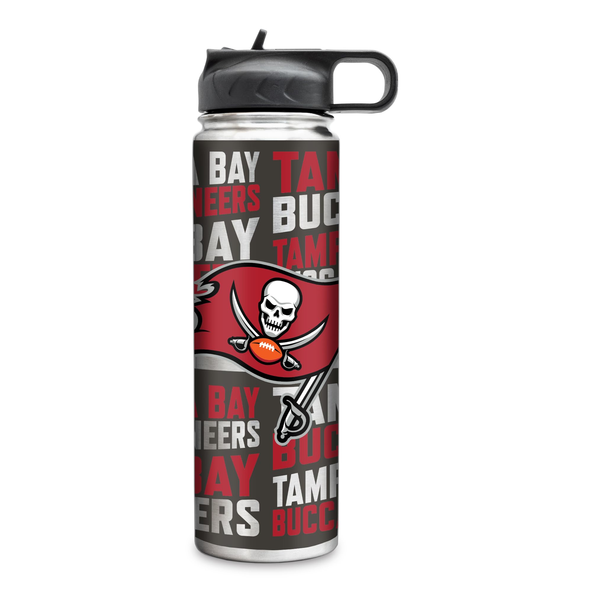 Rico Industries NFL Football Tampa Bay Buccaneers 22oz Stainless Steel Tumbler with Lid - Great For Coffee, Tea, Water or Cockta