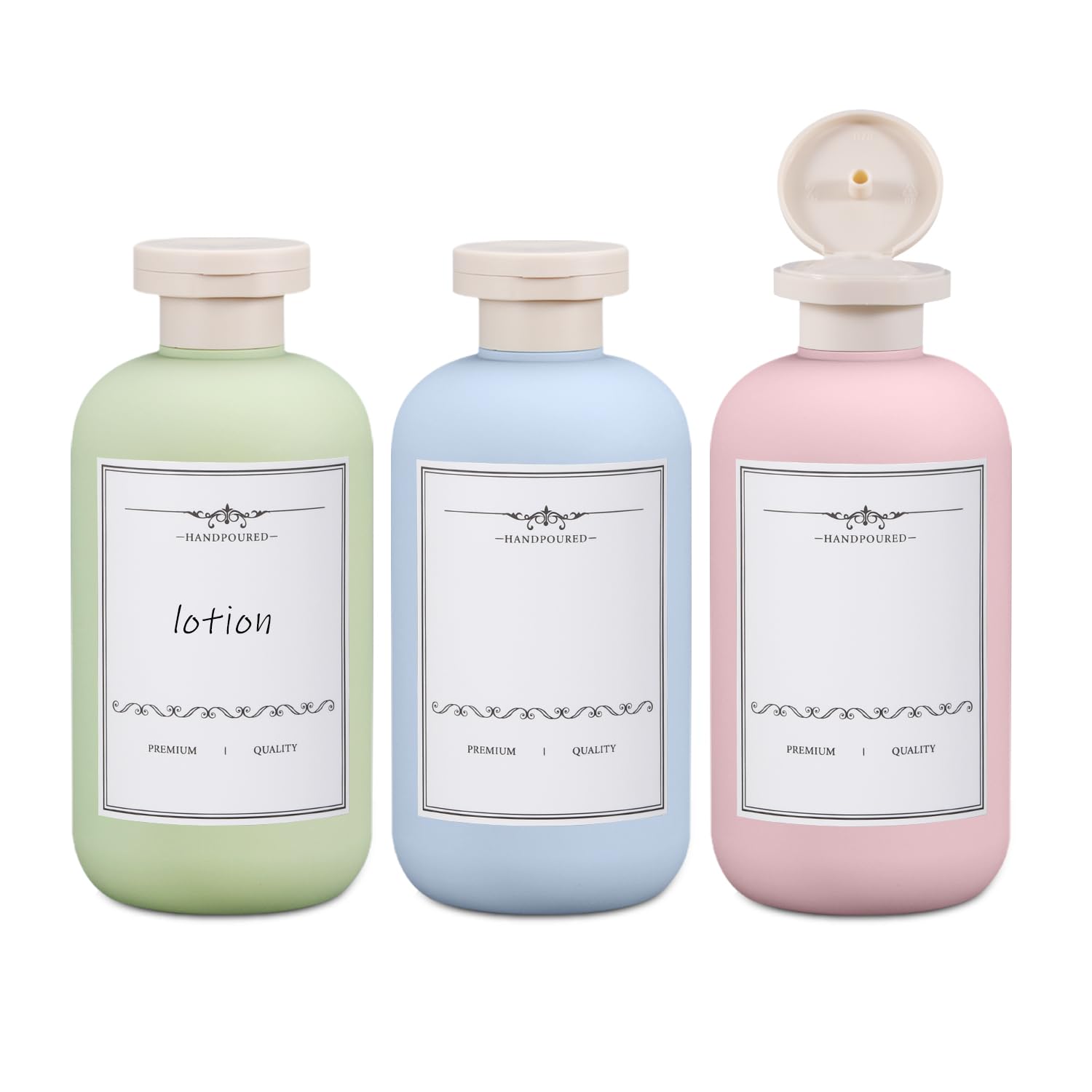 6.7Oz 3Pcs Plastic Refillable Travel Shampoo And Conditioner Bottles Refillable Travel Shampoo Bottles With Flip Cap Plastic Ref