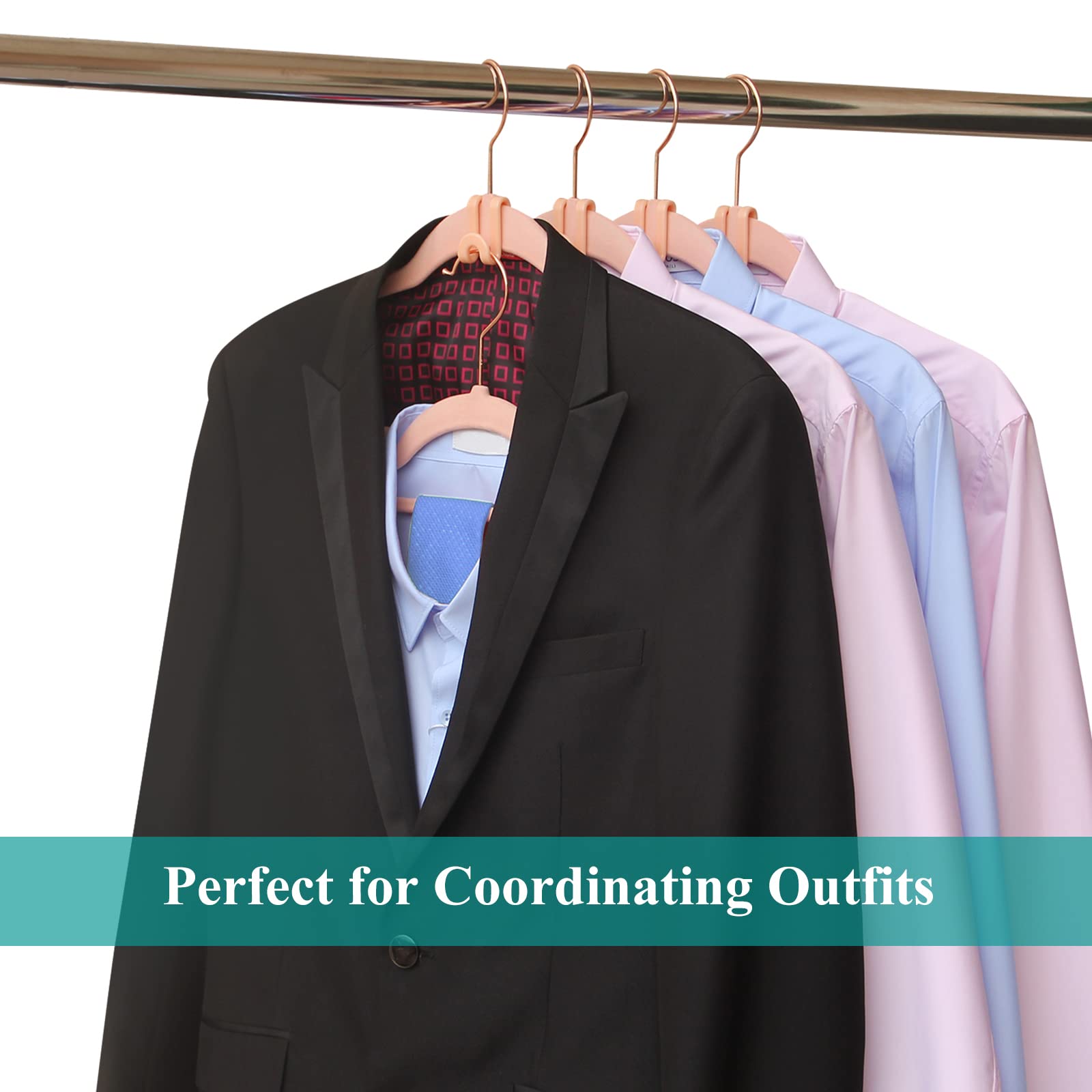 Frezon Clothes Hanger Connector Hooks, Outfit Hangers, Hanger Extender Clips, Cascading Hanger Hooks, Velvet Huggable Hangers Ac