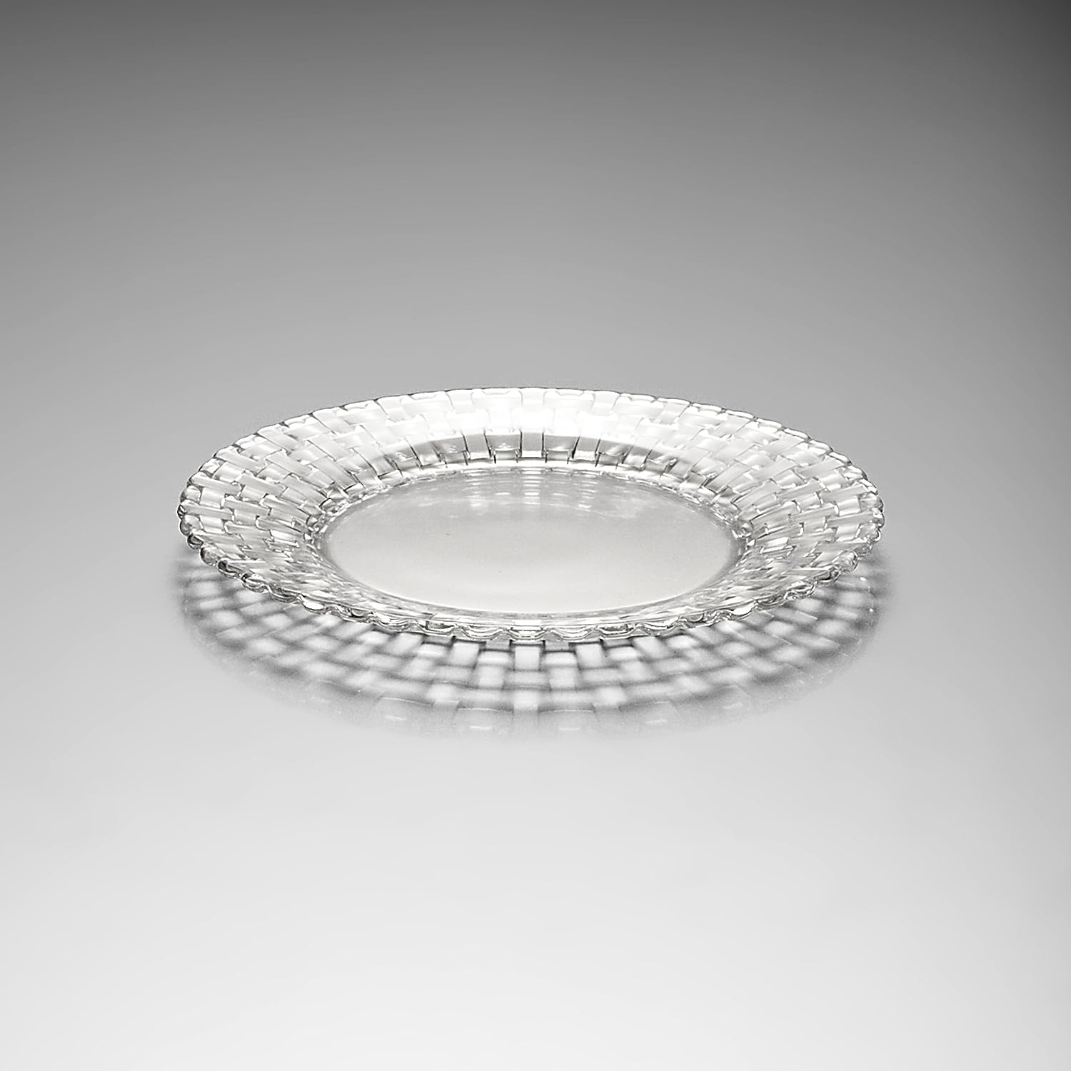Nachtmann Bossa Nova Collection Set of 2 Dinner plates  Crystal Glass Salad  Pasta  and Appetizer Plates 10.5 Inch Clear Dinnerware  Dishwasher Safe