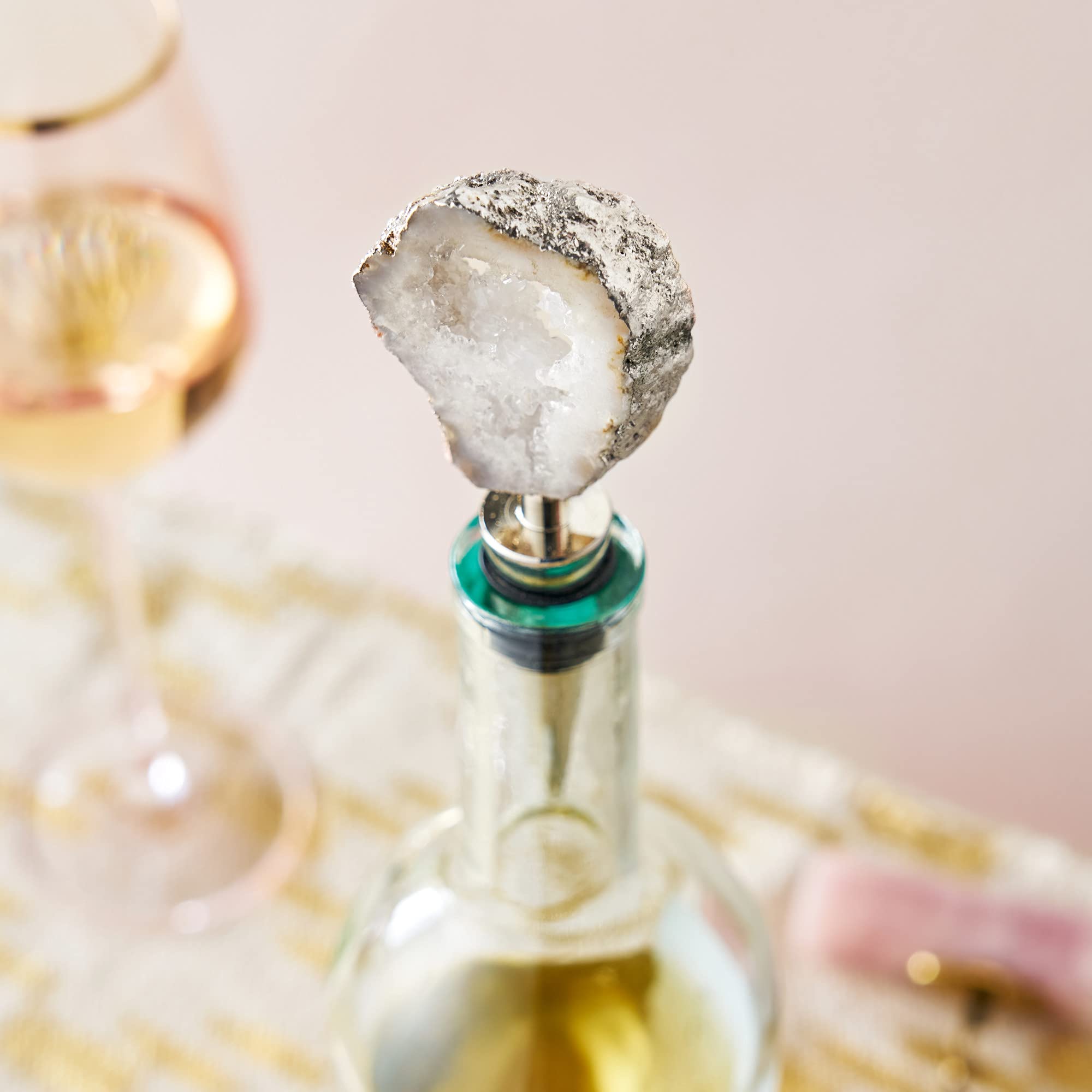 Twine White Geode Bottle Metal Stoppers