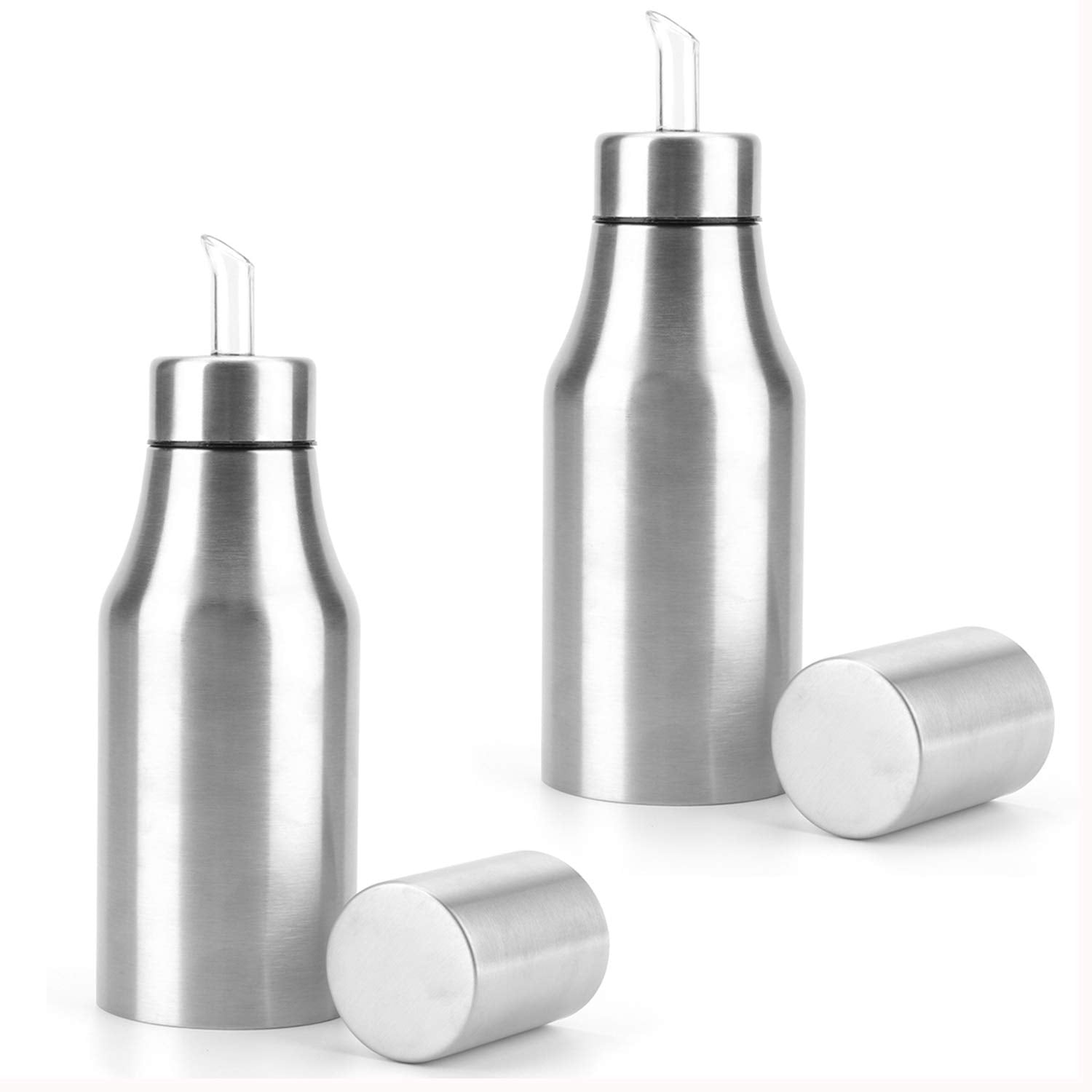 Foraineam 2Pack 17oz (500ML) Olive Oil Dispenser Bottle Stainless Steel Leakproof Olive Oil Container Kitchen Oil Bottles