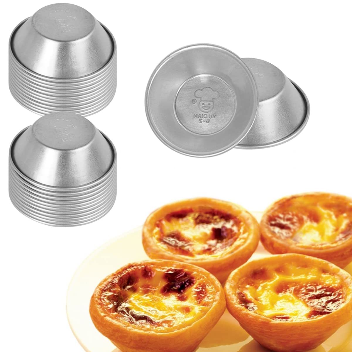25 Pcs Mini Tiny Pie Muffin Cupcake Pans Tin Egg Tart Mold Bakeware -Nonstick Puto Cup