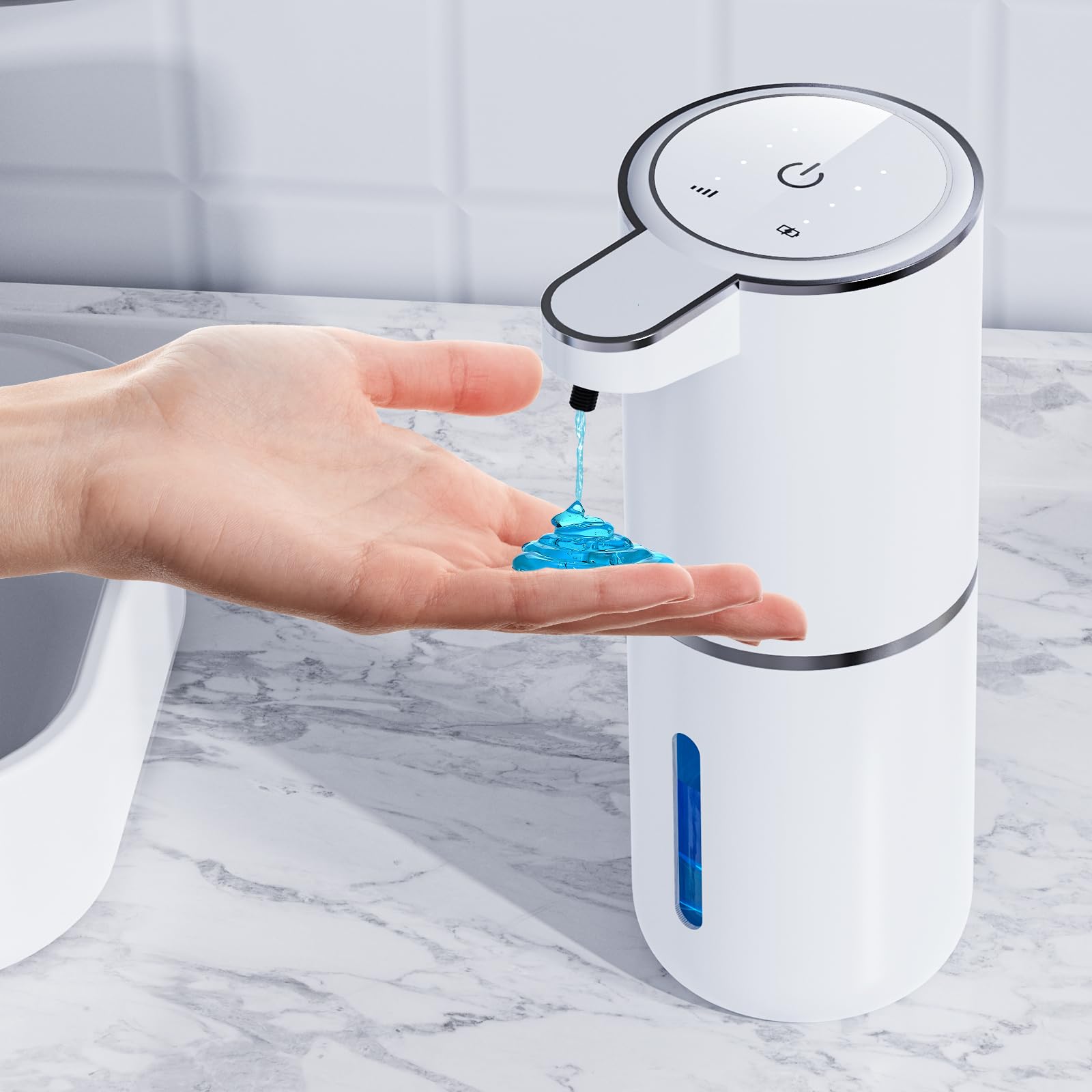 Amyzavls Automatic Liquid Soap Dispenser,380Ml Wall Mount Touchless 4 Gear Adjustable Electric Liquid Soap Dispenser,Usb Recharg