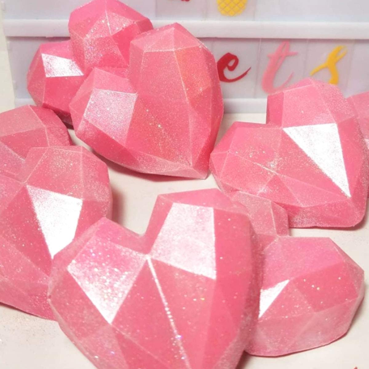 8 Grid Diamond Heart Silicone Cake Chocolate Mold Silicone Baking Pan Mold For Diy Cake Mousse Dessert 3D Diamond Love Heart Sha