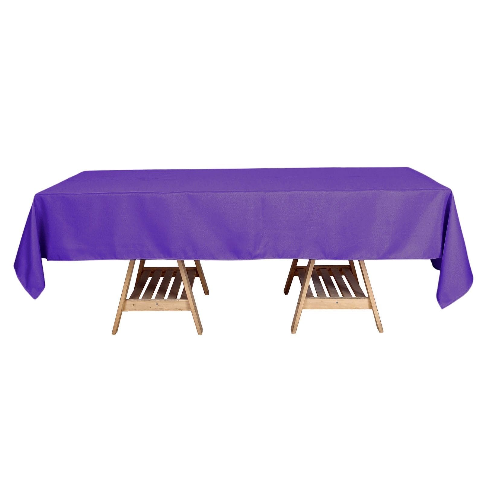 Balsacircle 60X102-Inch Purple Rectangle Polyester Tablecloth Table Cover Linens For Wedding Party Events Kitchen Dining