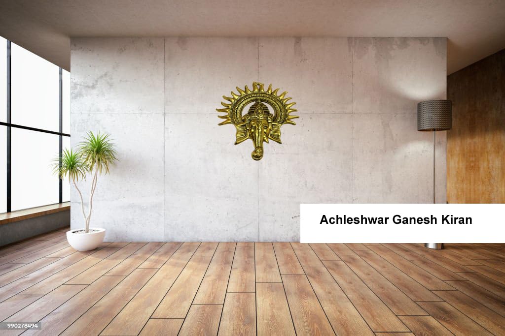 Achleshwar Metal Ganesha Ji Statue,Ganpati Wall Hanging Sculpture Lord Ganesh Idol Lucky Feng Shui Wall Decor Your Home, Office,