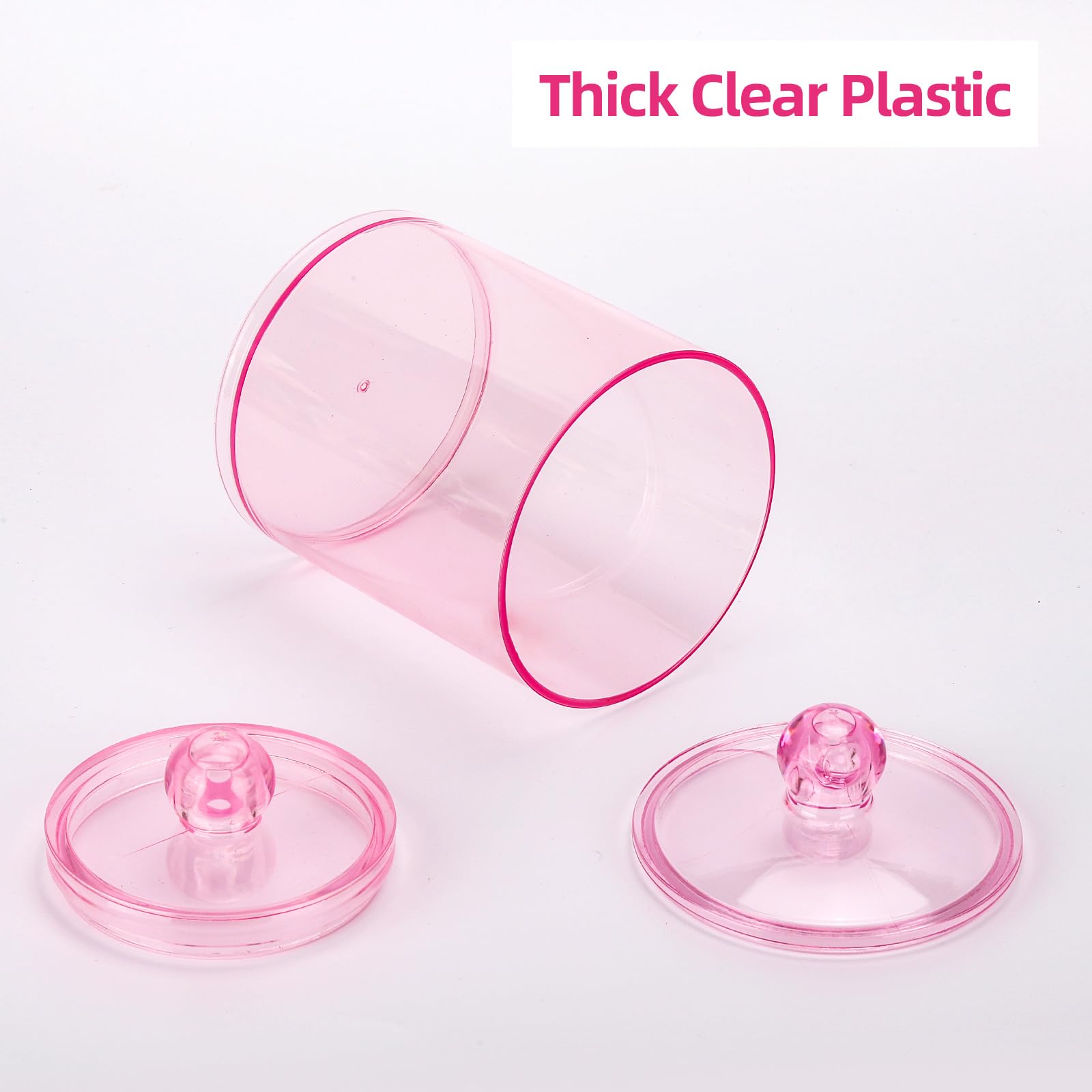 Tbestmax 6 Pack Qtip Holder - 12 Oz, 10 Oz Bathroom Organizer And Storage Containers, Plastic Apothecary Jars With Lids For Cott