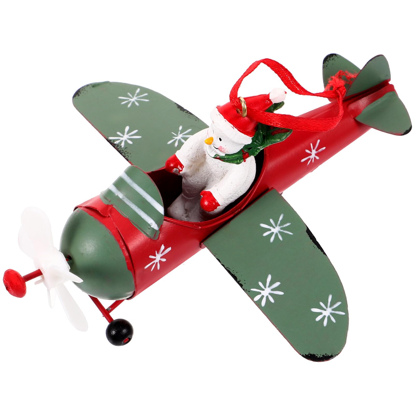 PRETYZOOM Christmas Tree Decoration Snowman Airplane Hanging Ornament Festive Xmas Pendants for Home Decor Tabletop Fireplace an