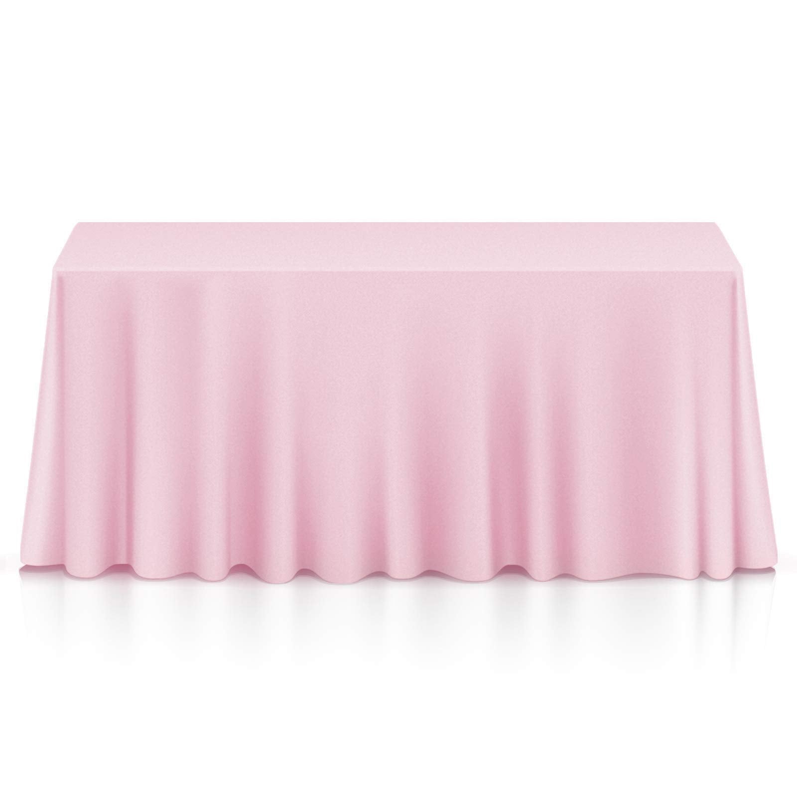 Lann'S Linens - 90 X 156 Premium Tablecloth For Wedding/Banquet/Restaurant - Rectangular Polyester Fabric Table Cloth - Pink