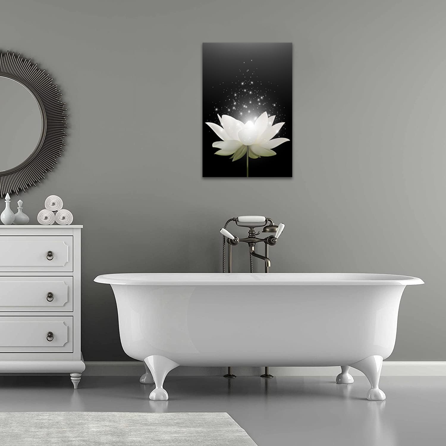 Lotus Flower Canvas Print Wall Art Pictures For Modern Wall Decor Artwork Spiritual Meditation Prints On Canvas Wall Decor For Y