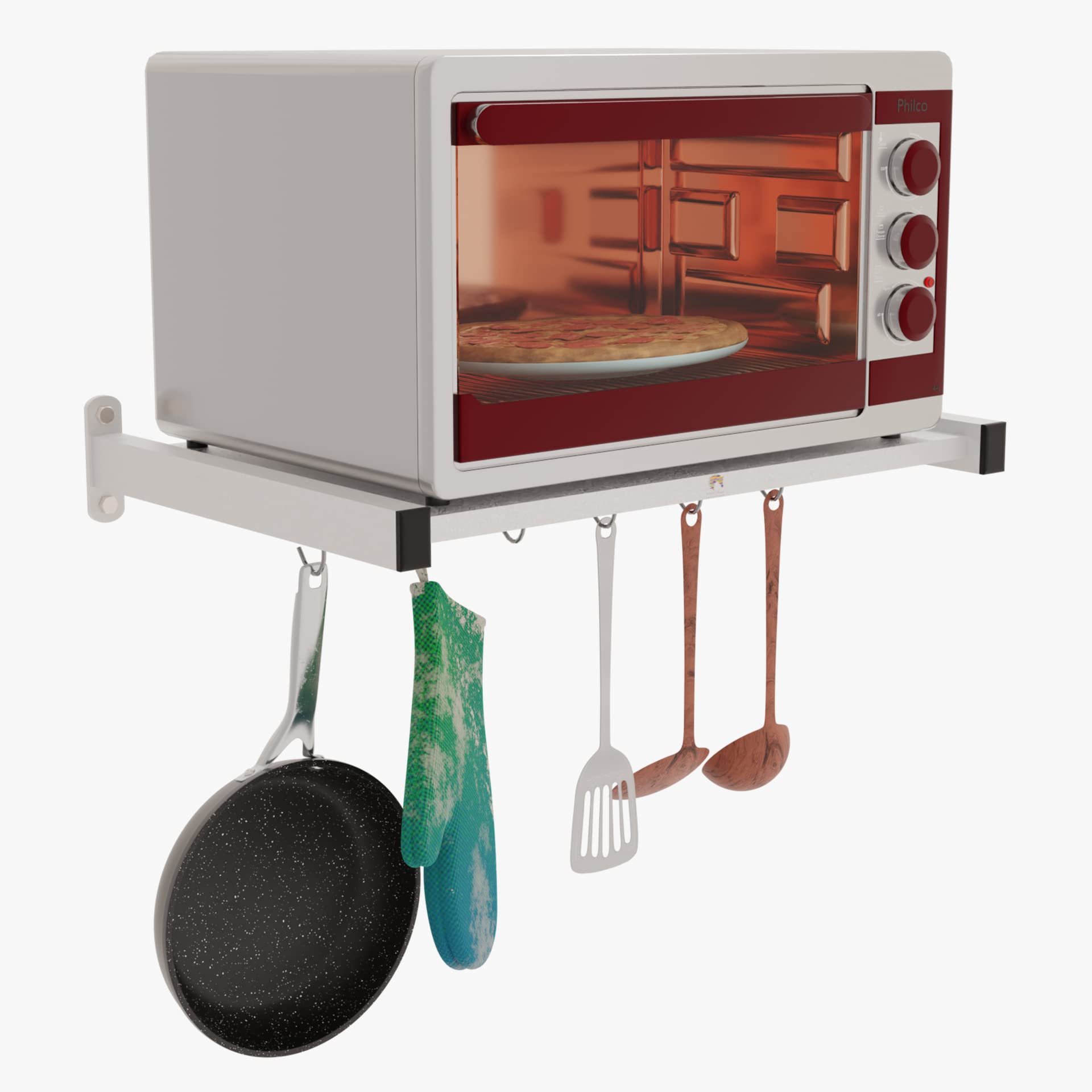 Milad Saifix Microwave Oven Stand For Kitchen | Wall Mounted Dish Rack | Pot Racks | Storage Stand | Utensil Organiser | Printer
