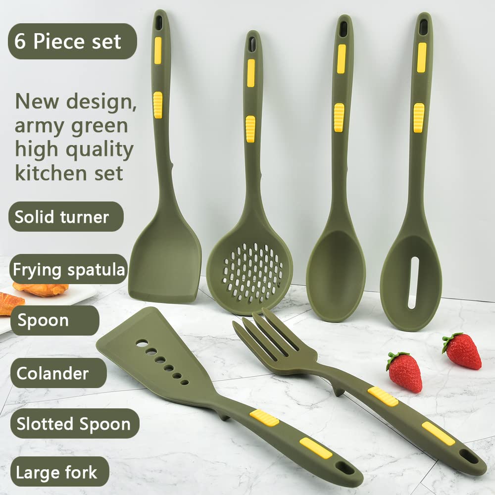 Collfa Heavy Duty Kitchen Silicone Cooking Utensils Set Heat Resistant Kitchenware Nonstick Resistant Kitchen Tools For Cooking,