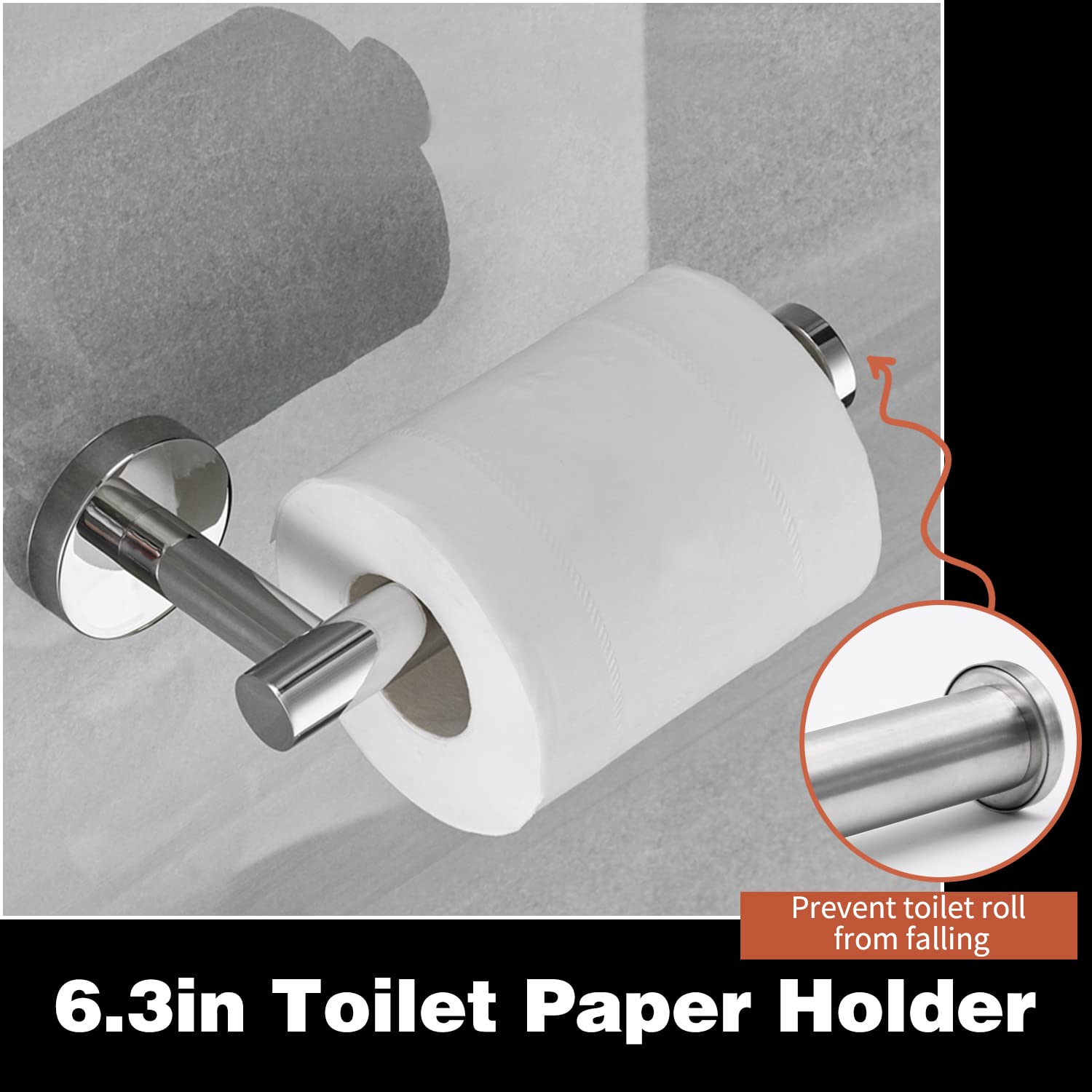 5/10/20pcs Bathroom Hardware Set  Matte Black/Brushed Nickel/Brushed Gold Bath Hardware Set  Including 16'' Hand Towel Bars  Toilet Paper Holders  Towel Rings  Robe Towel Hooks (5pcs  Brushed Nickel)