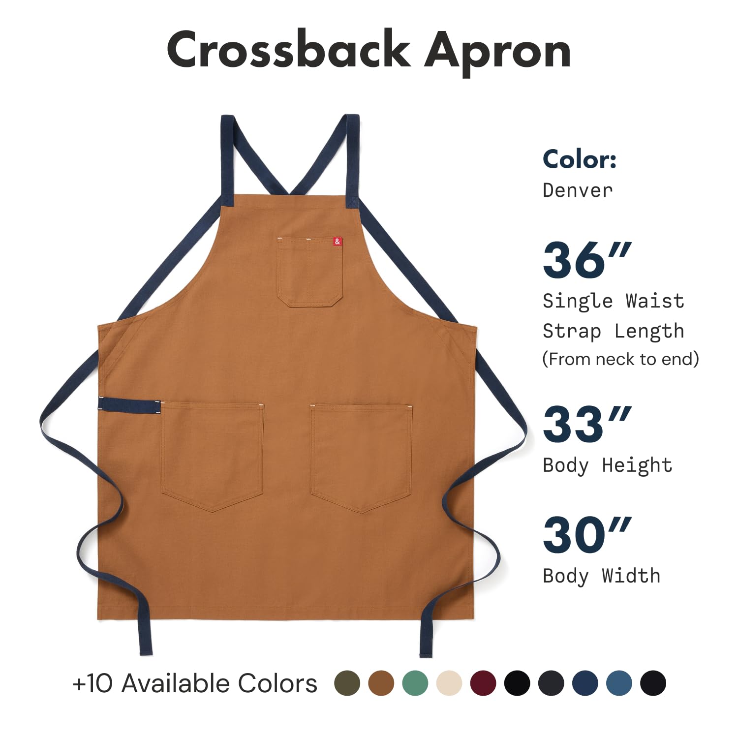 Hedley & Bennett Crossback Apron - Professional Chef'S Apron - Cross Back Mens Apron - Mens Cooking Apron - Kitchen Apron - Chef