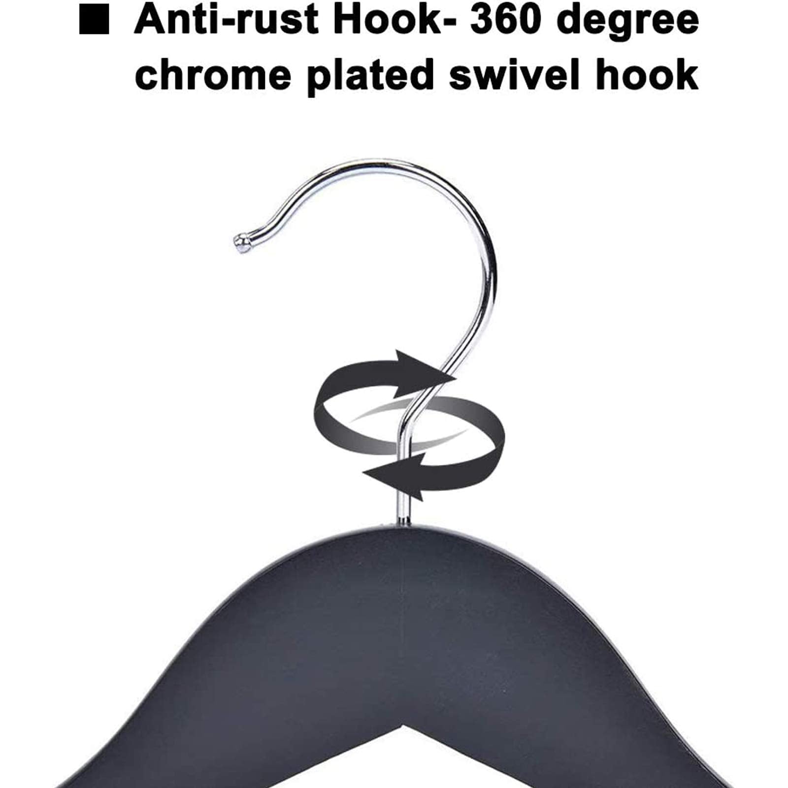 Js Hanger Wooden Suit Hangers, 6 Pack Extra-Wide Shoulder Wood Coat Hangers With Non Slip Pant Bar, Extra Smooth And Splinter Fr