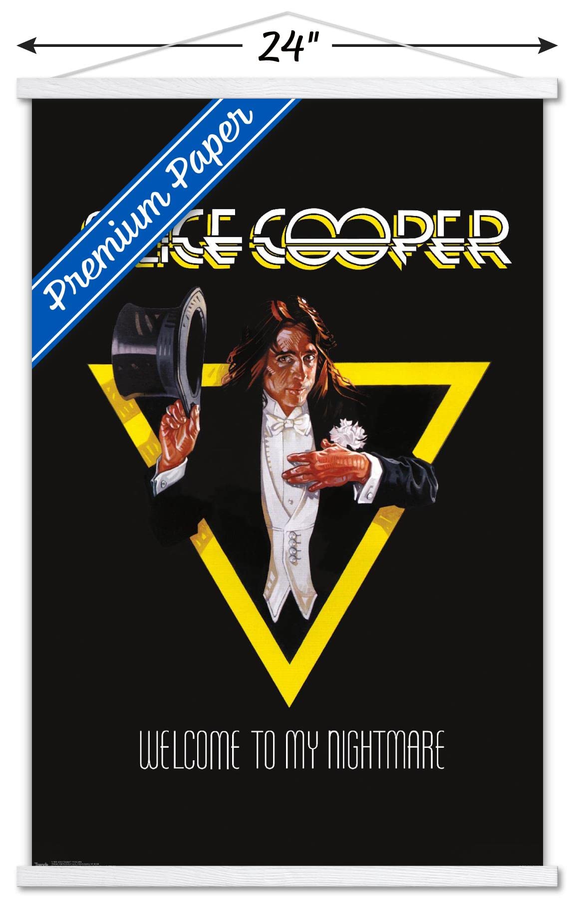 Trends International Alice Cooper - Welcome Wall Poster, 22.375'' X 34'', Premium Print And White Hanger Bundle