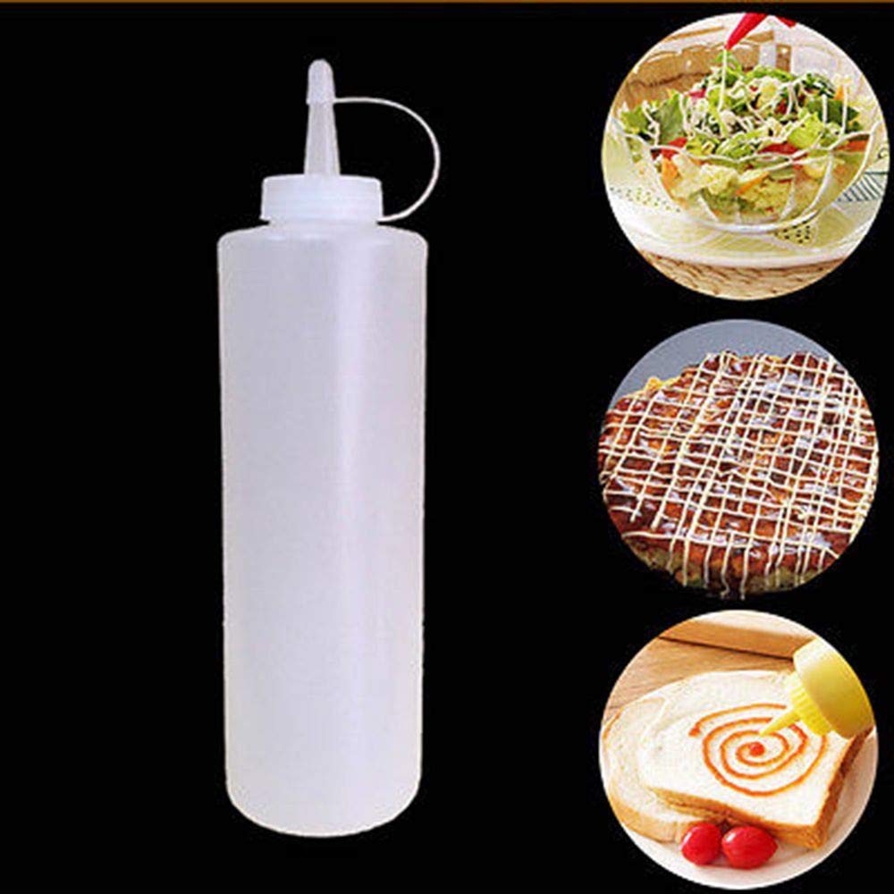 EORTA 3 Pack Plastic Squeezable Bottles with Tip Caps Squirt Condiment Containers  32 Ounces Dispensers for Ketchup Mustard Sauce Olive Tomato Salad  Home Kitchen Restaurant BBQ  White