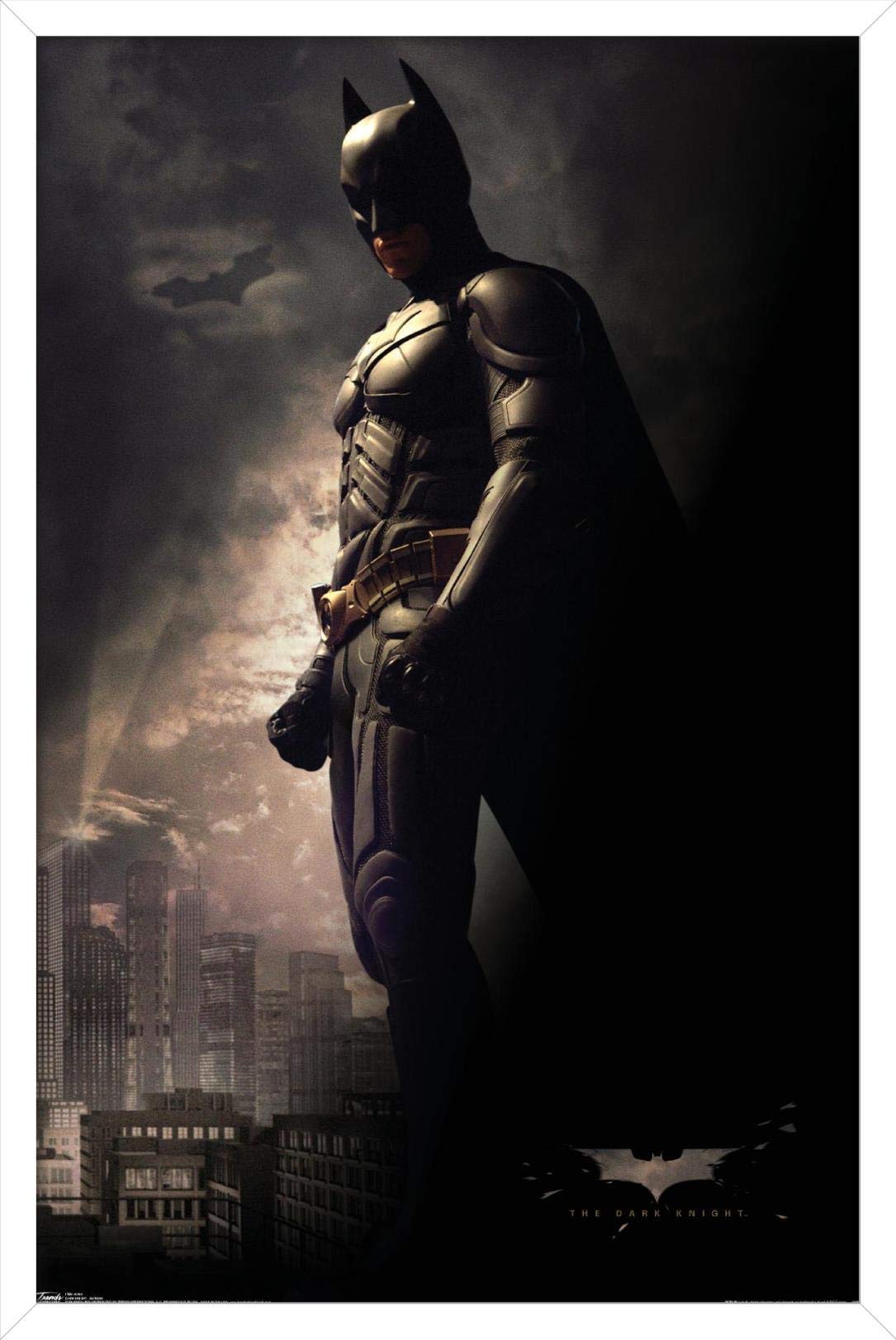 Trends International Dc Comics Movie - The Dark Knight - Batman In The Shadows Wall Poster, 14.725'' X 22.375'', White Framed Ve