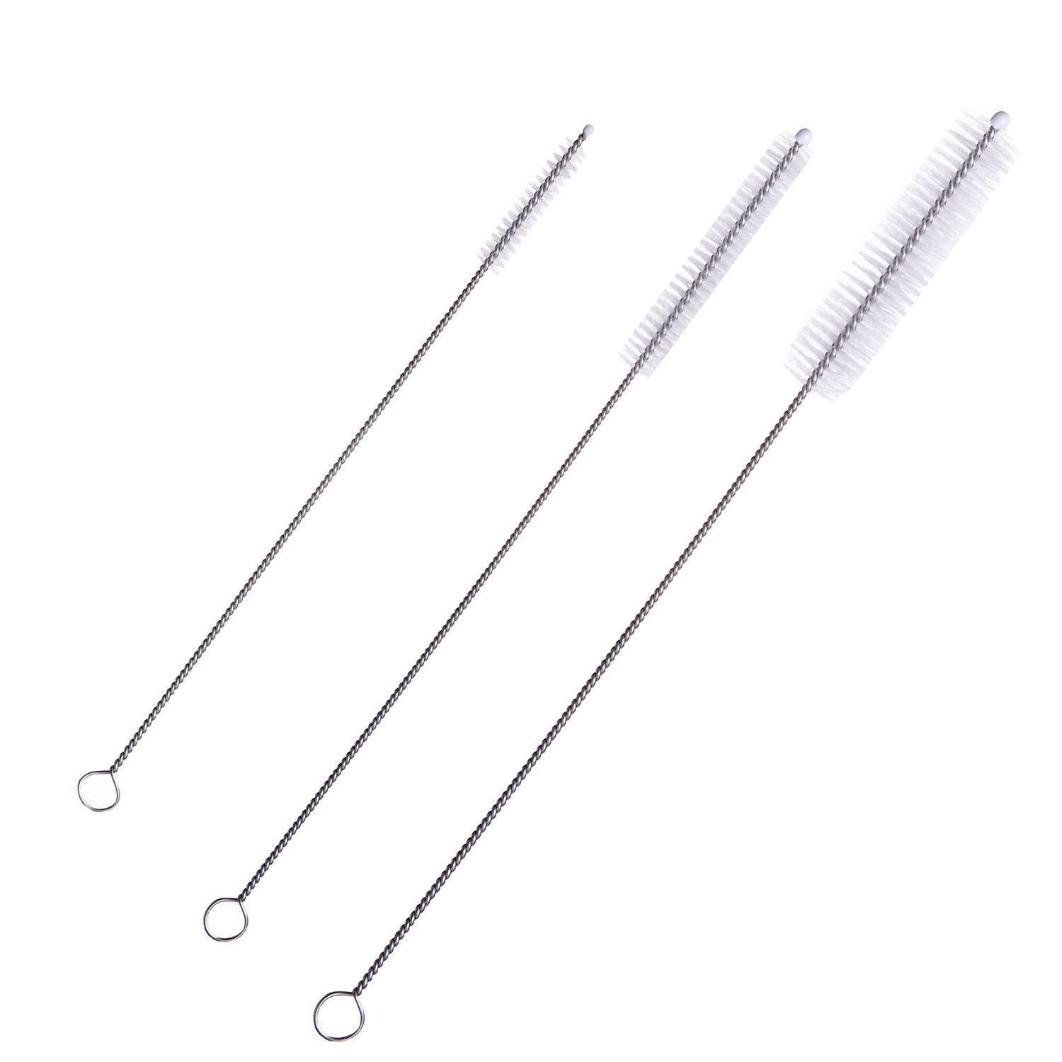 Honbay Straw Cleaner Brushes, Nylon Bristles Stainless Steel Handle, Nylon Skinny Pipe Tube Cleaner - 20 Piece Value Pack - 6 Mm